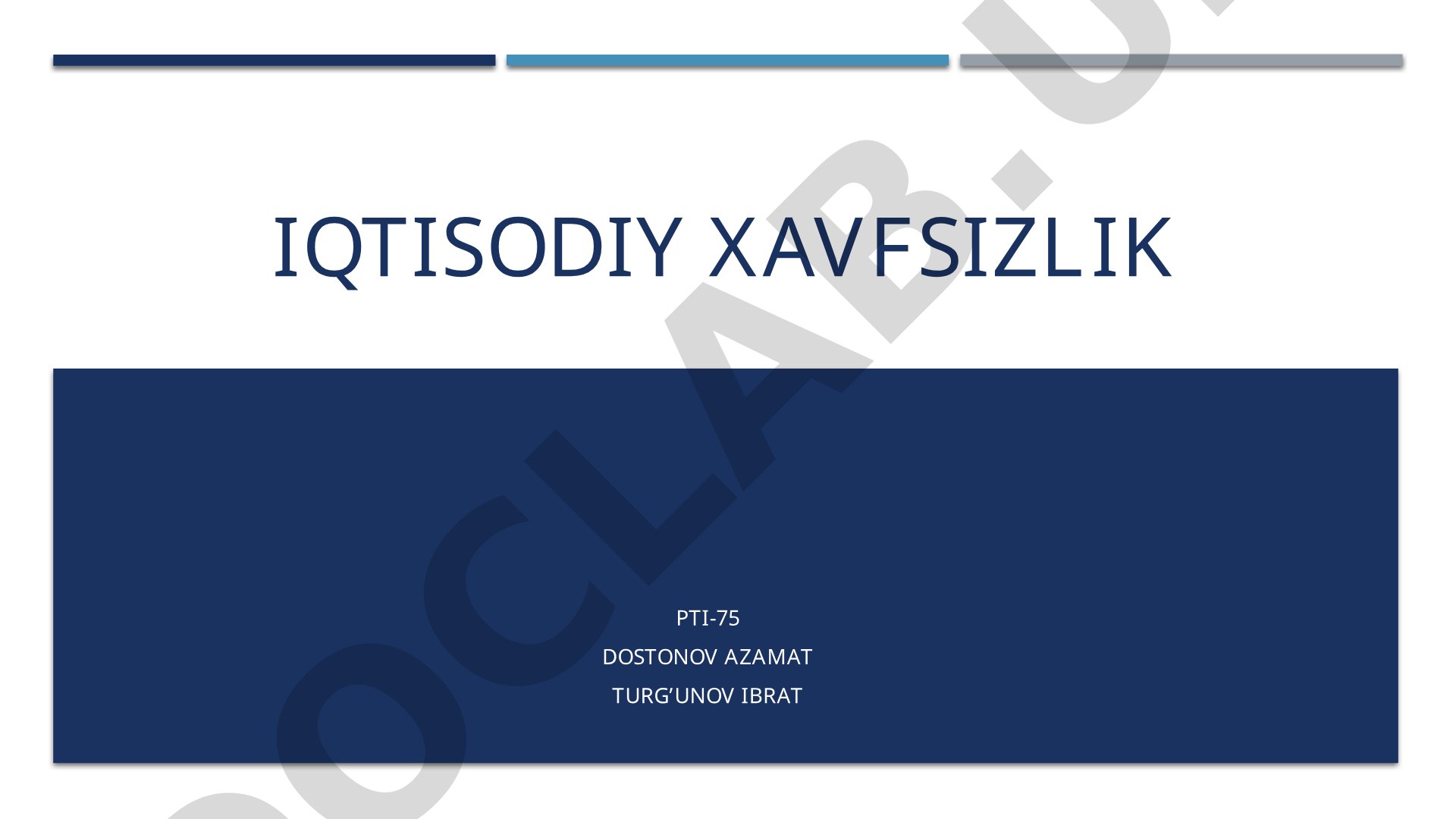 Iqtisodiy xavsizlikka ta’sir etuvchi ichki va tashqi tahdidlar