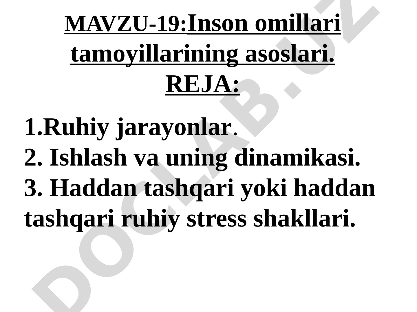 Inson omillari tamoyillarining asoslari