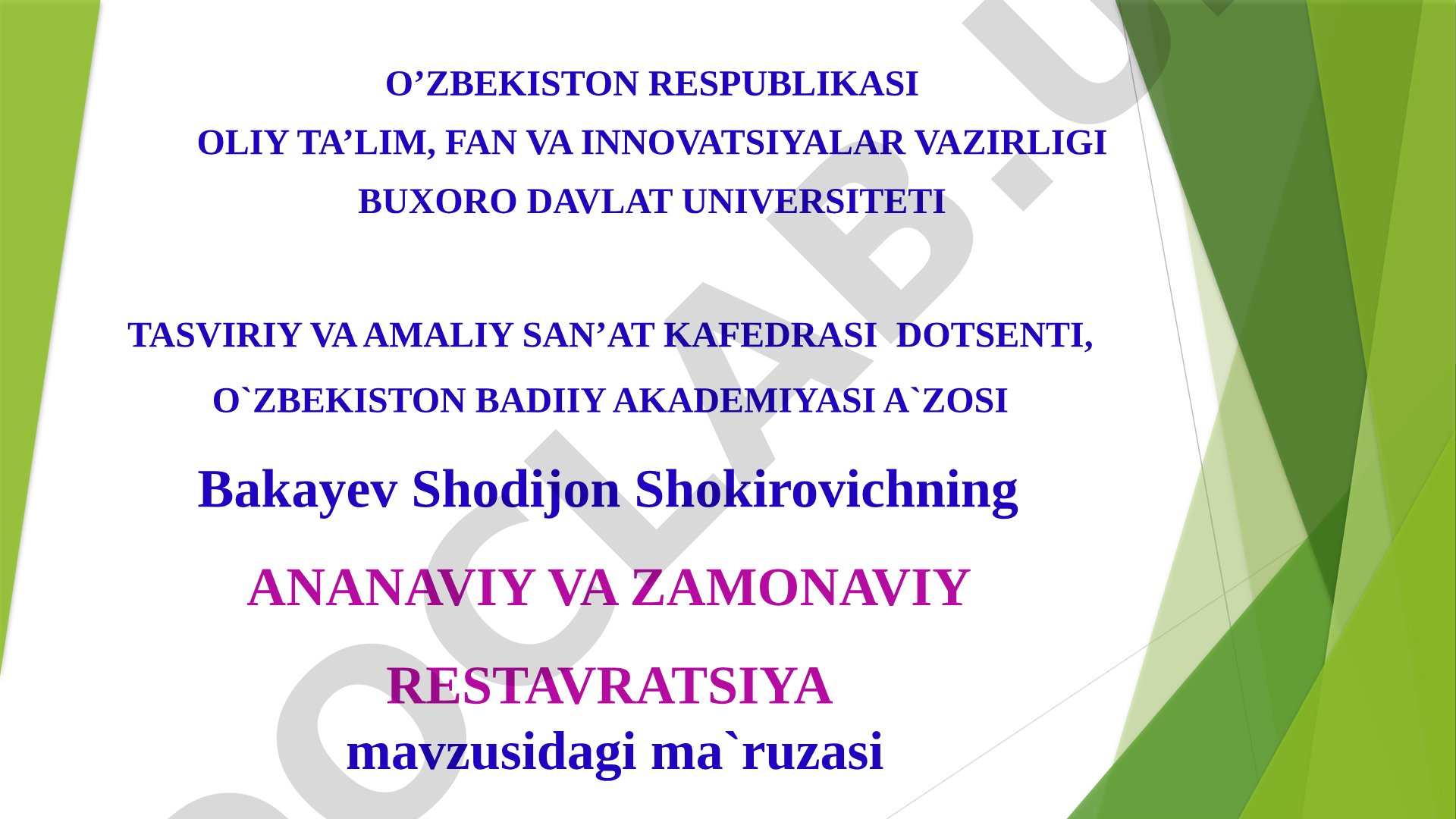 An'anaviy va zamonaviy restavratsiya