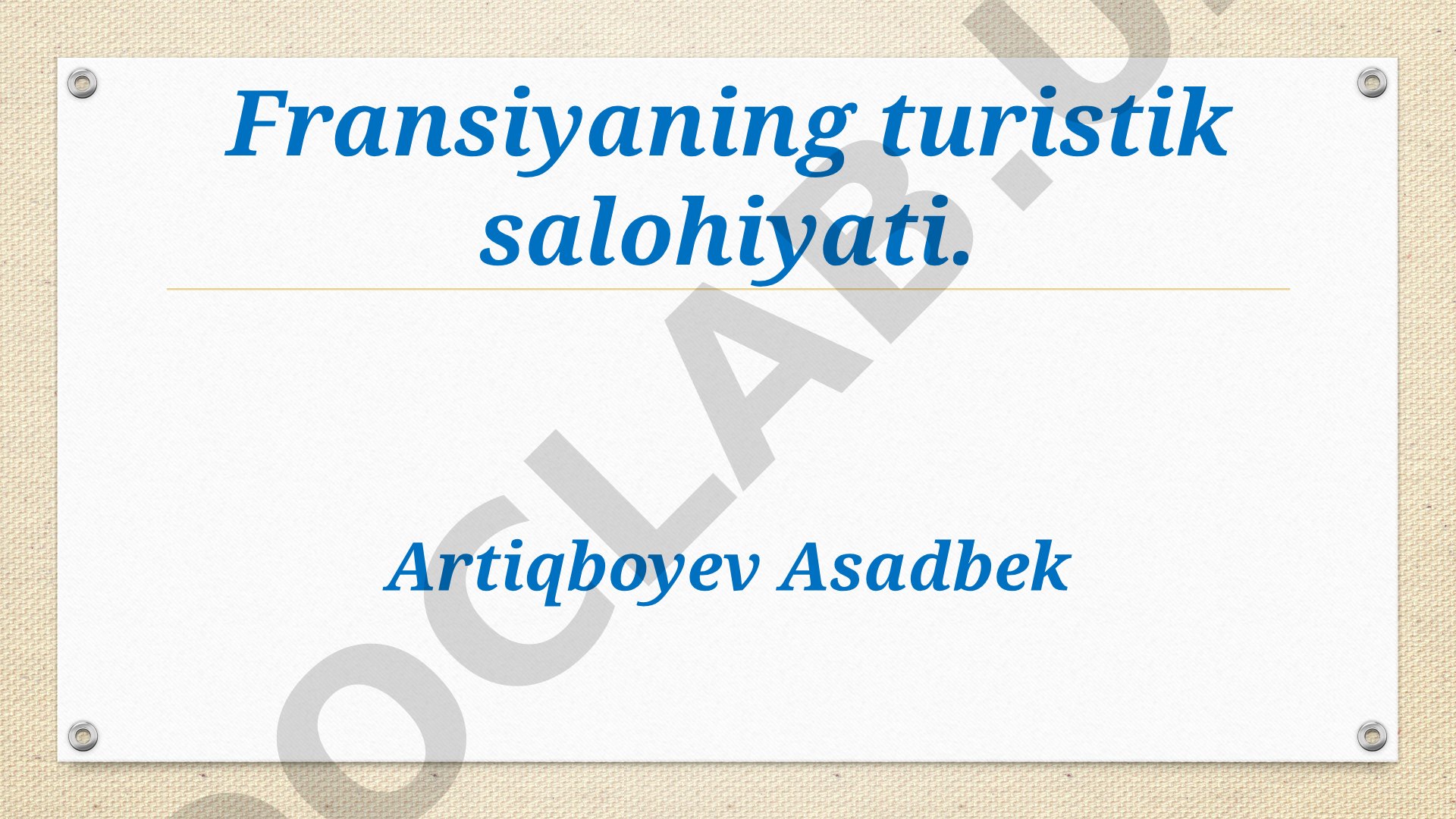 Fransiyaning turistik salohiyati
