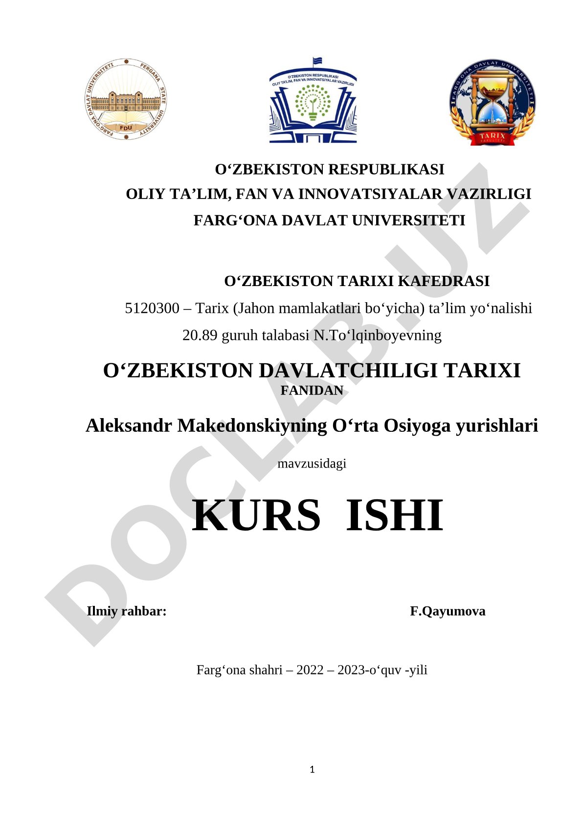 Aleksandr Makedonskiyning O‘rta Osiyoga yurishlari