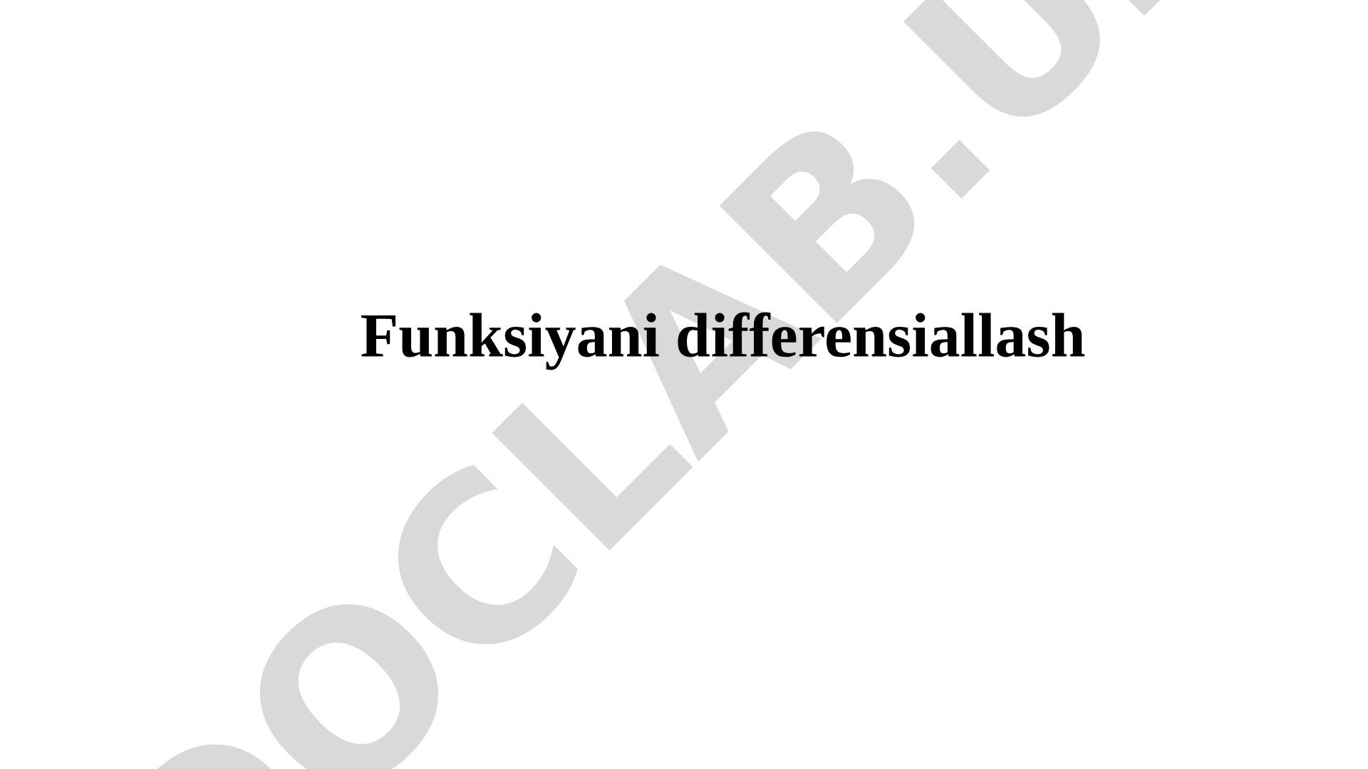 Funksiyani differensiallash
