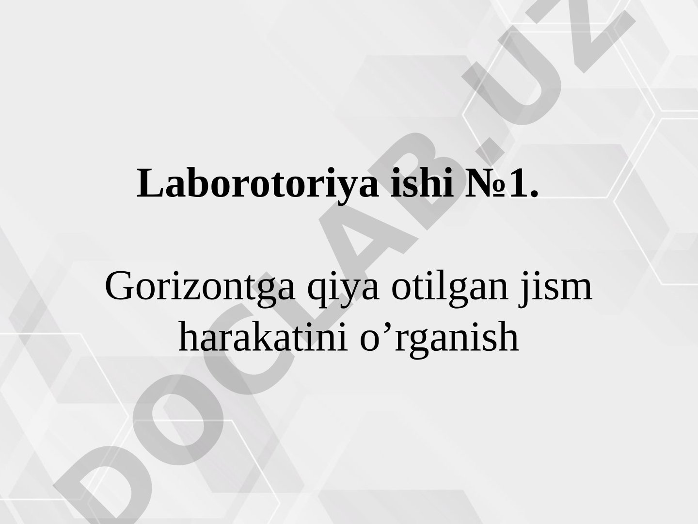 Gorizontga qiya otilgan jism harakatini o'rganish