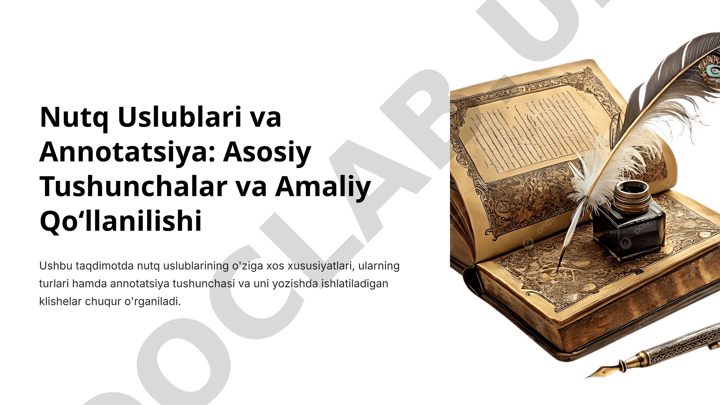 Nutq Uslublari va Annotatsiya: Asosiy Tushunchalar va Amaliy Qo‘llanilishi