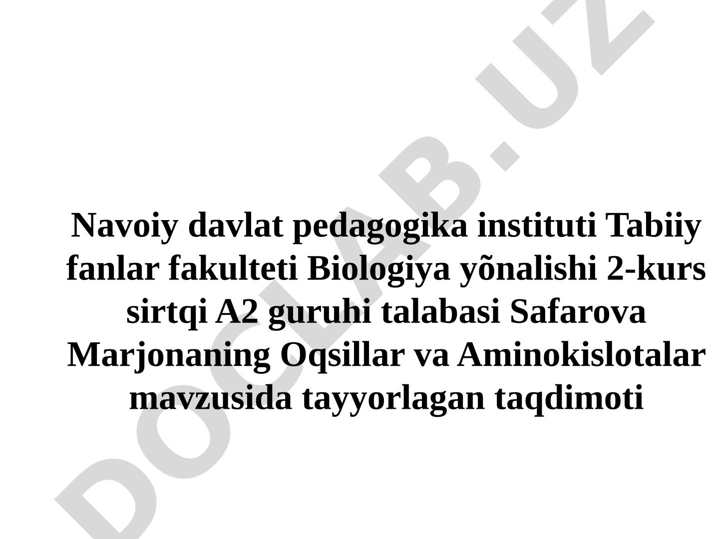 Oqsillar va Aminokislotalar