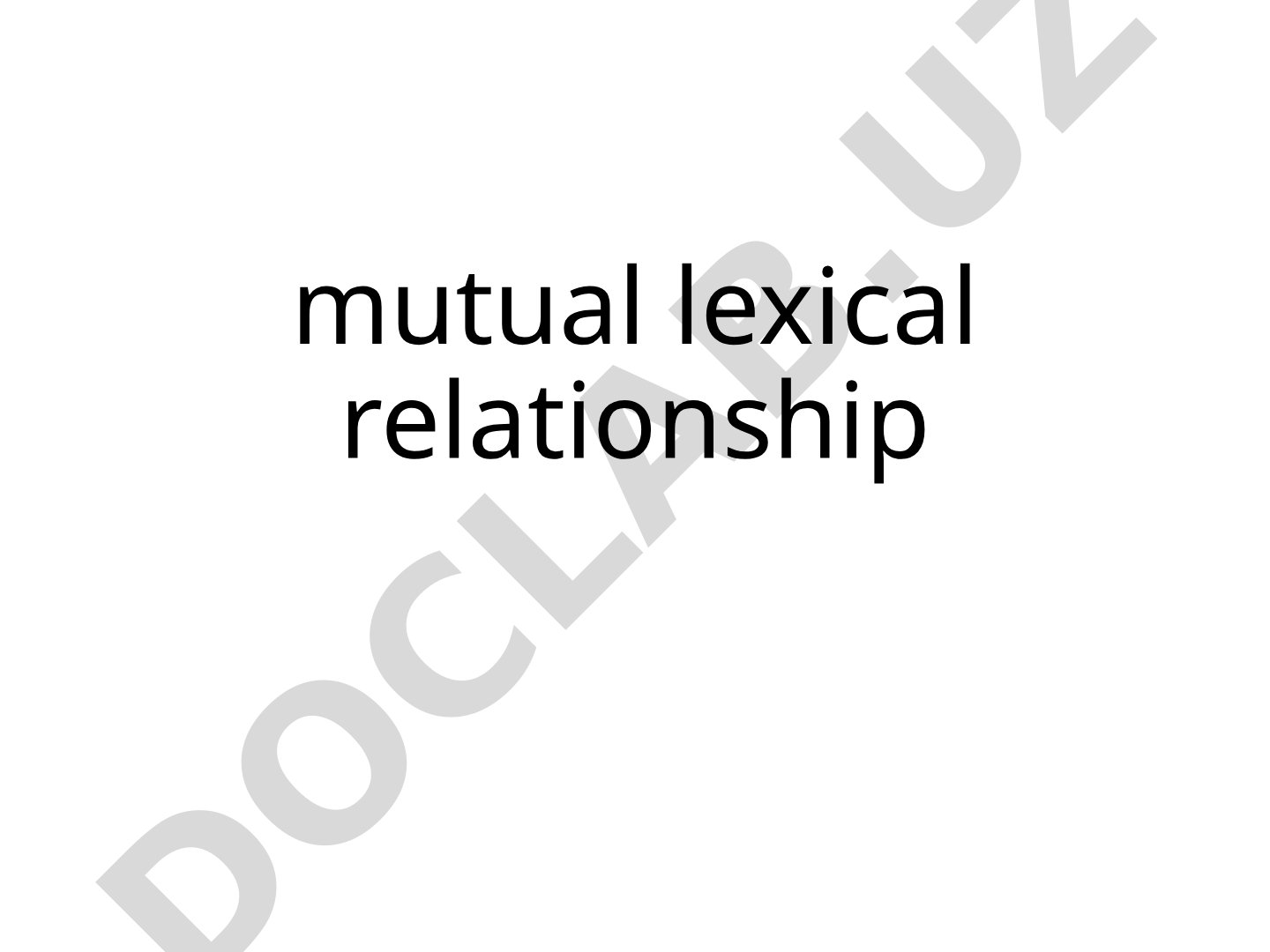 Presentation on mutual lexical relationship