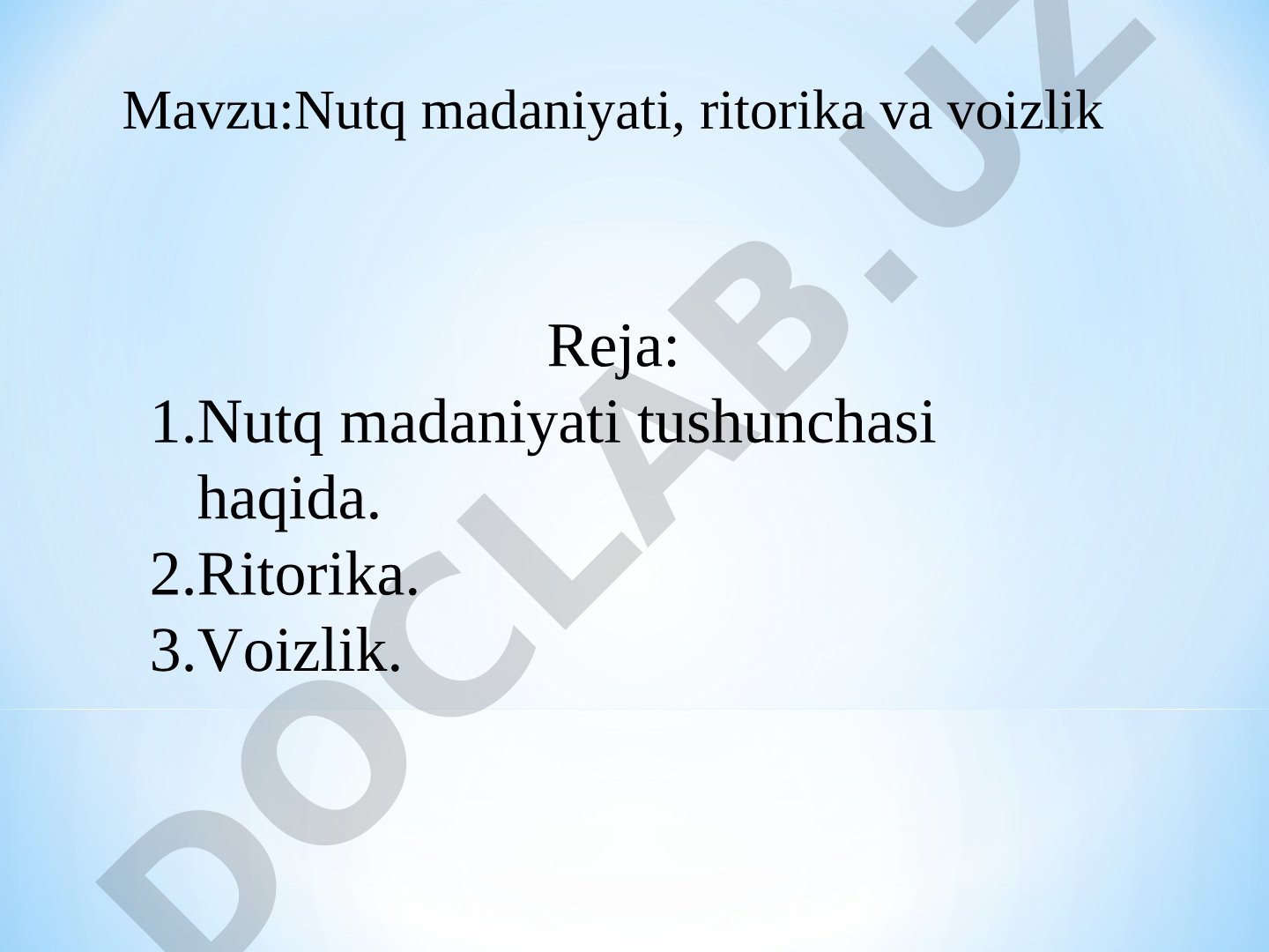Nutq madaniyati, ritorika va voizlik