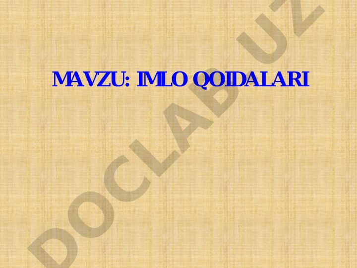 Imlo qoidalari