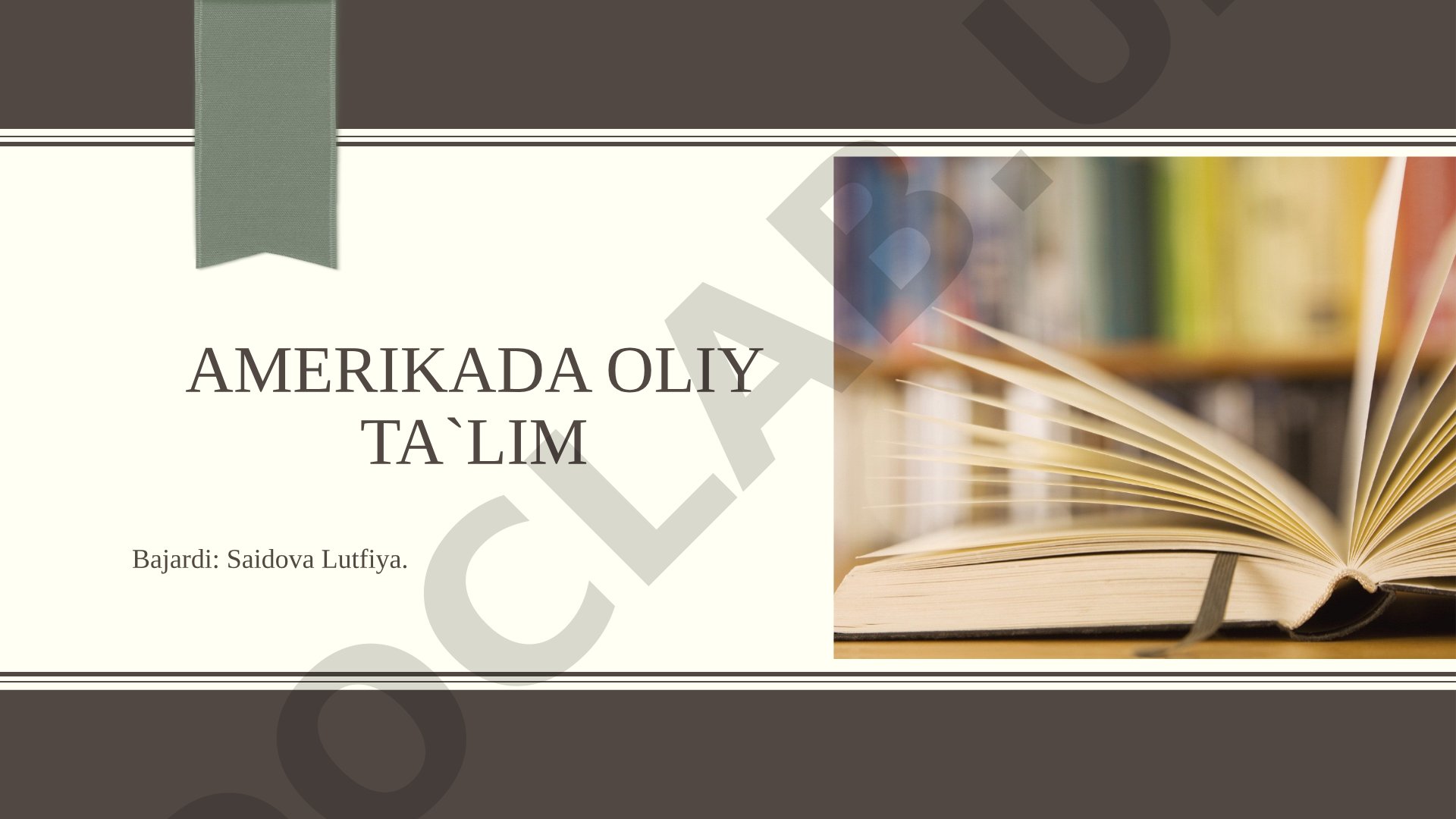 Amerikada oliy ta'lim