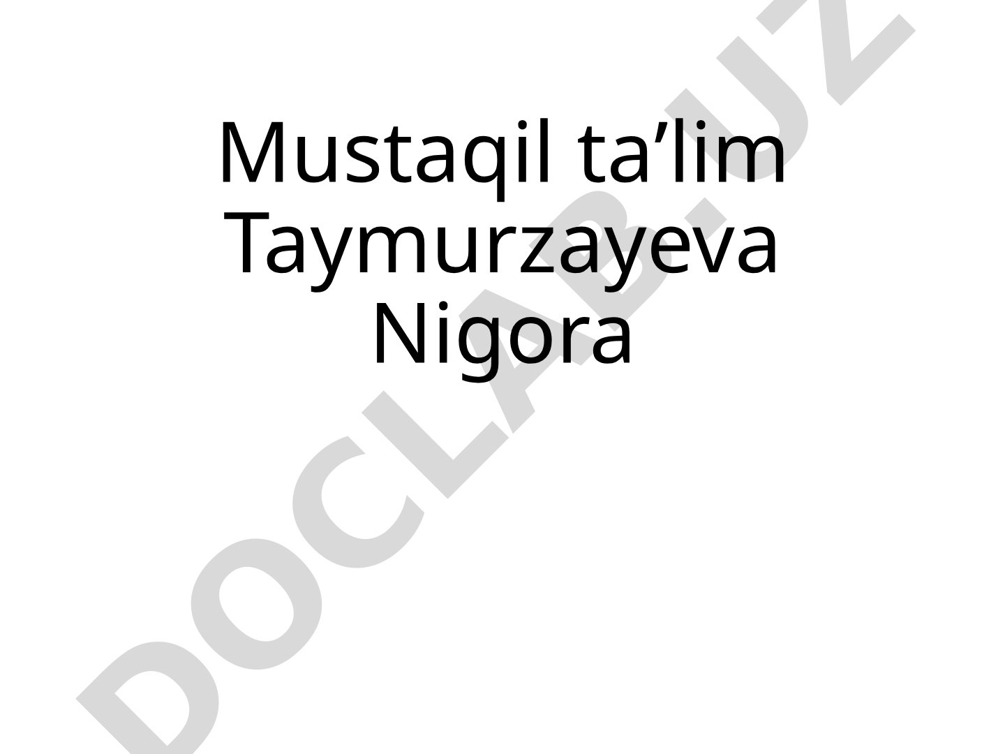 Mustaqil taʼlim