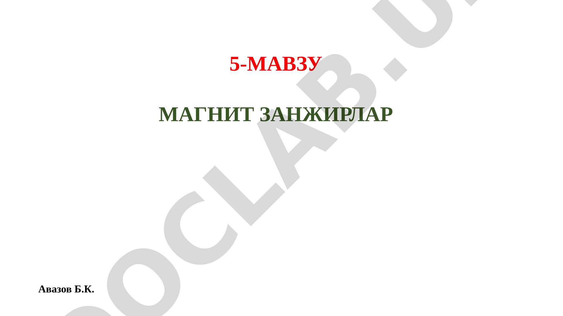 Магнит занжирлари