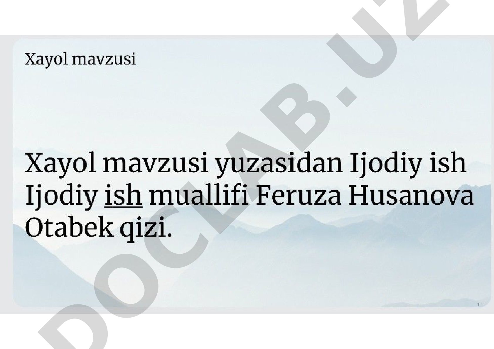 Xayol mavzusi