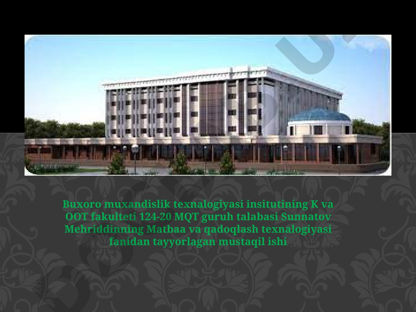 Tasvirni shakillantirish formulalari