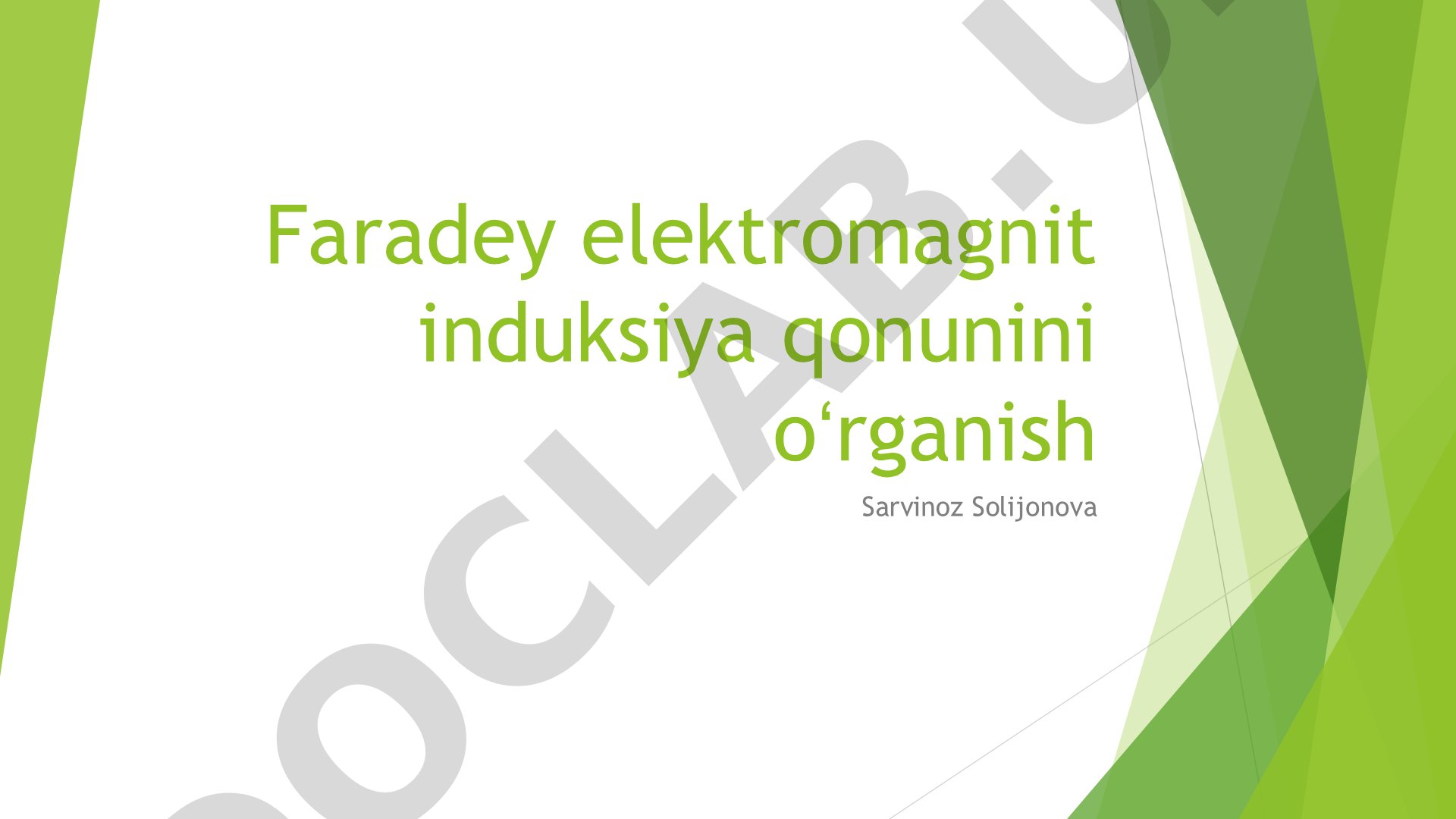 Faradey elektromagnit induksiya qonunini oʻrganish
