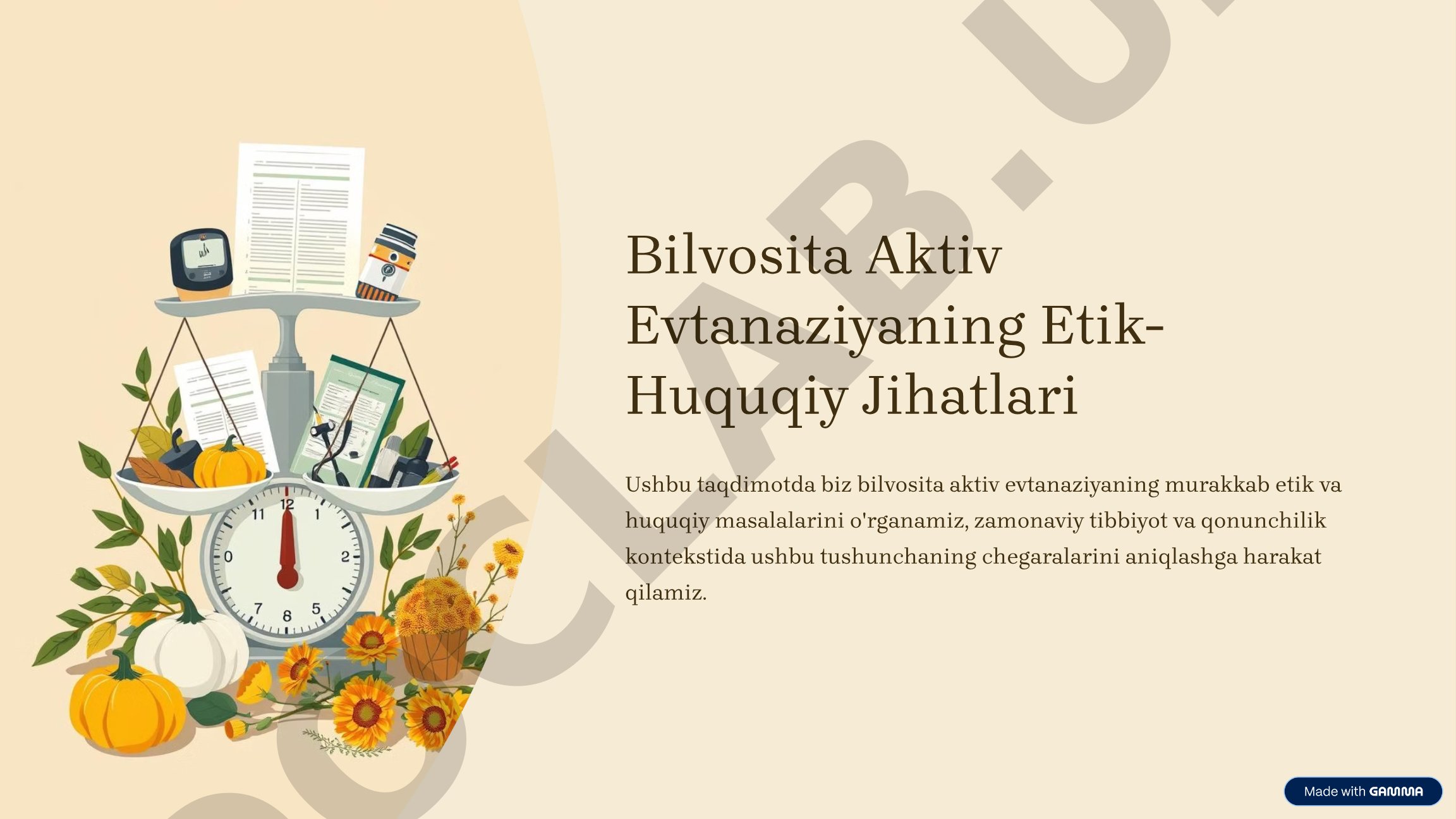 Bilvosita Aktiv Evtanaziyaning Etik-Huquqiy Jihatlari