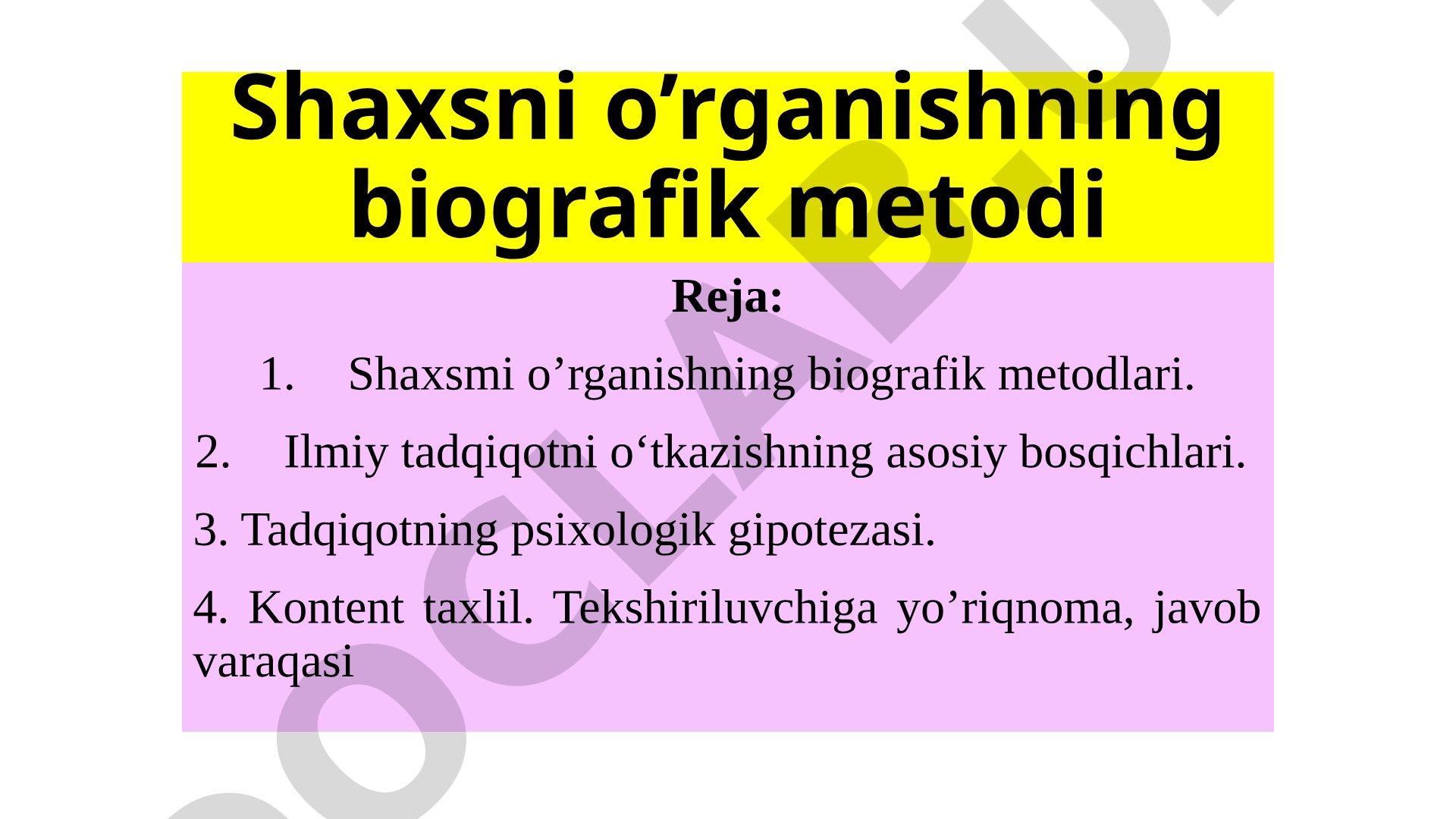 Shaxsni o'rganishning biografik metodi