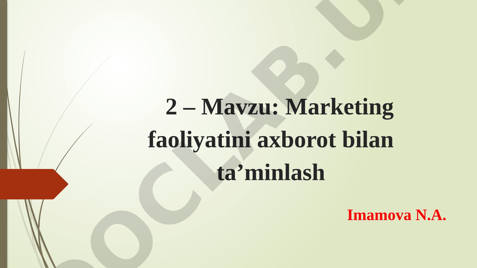 Marketing faoliyatini axborot bilan ta'minlash