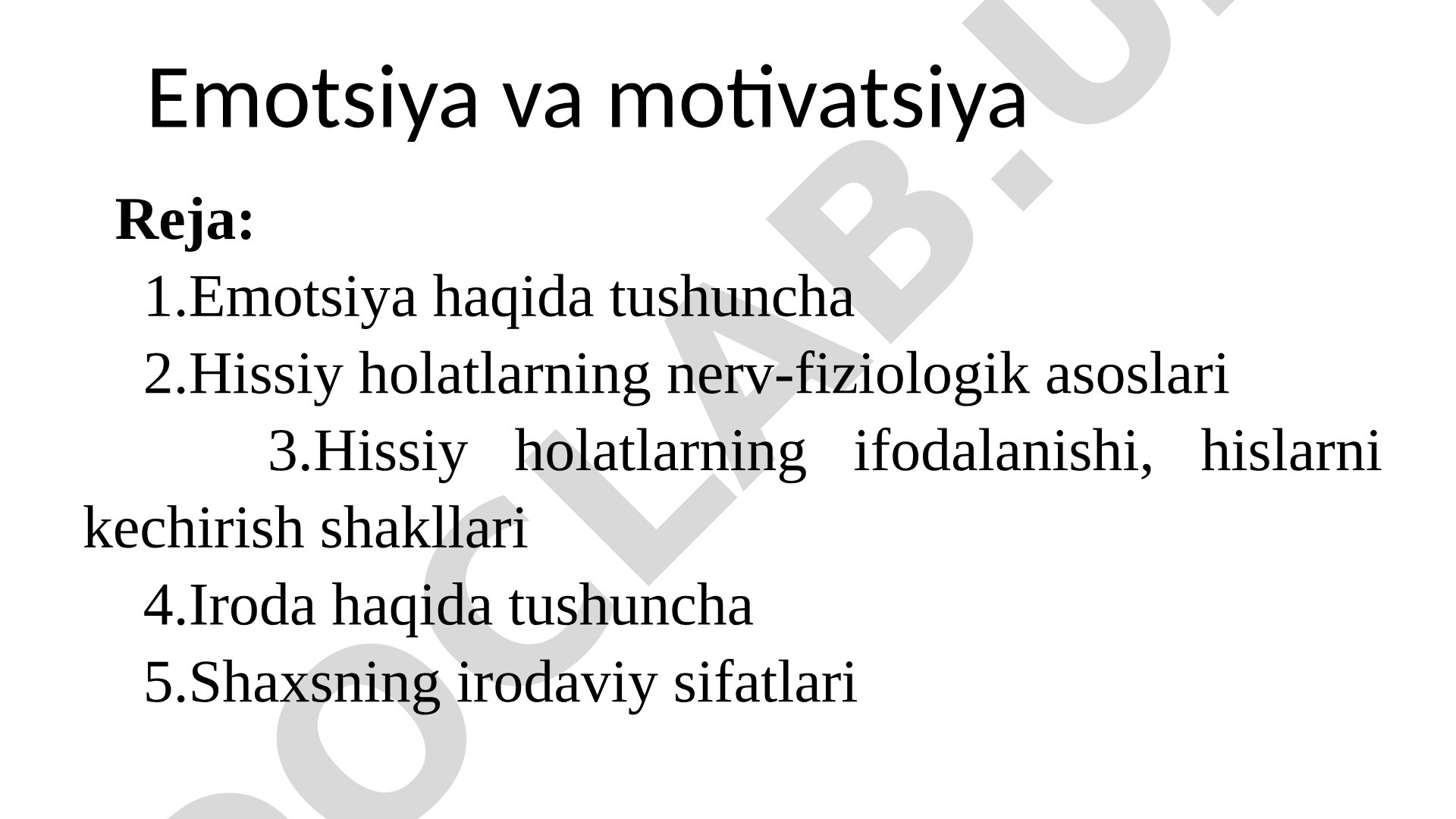 Emotsiya va motivatsiya