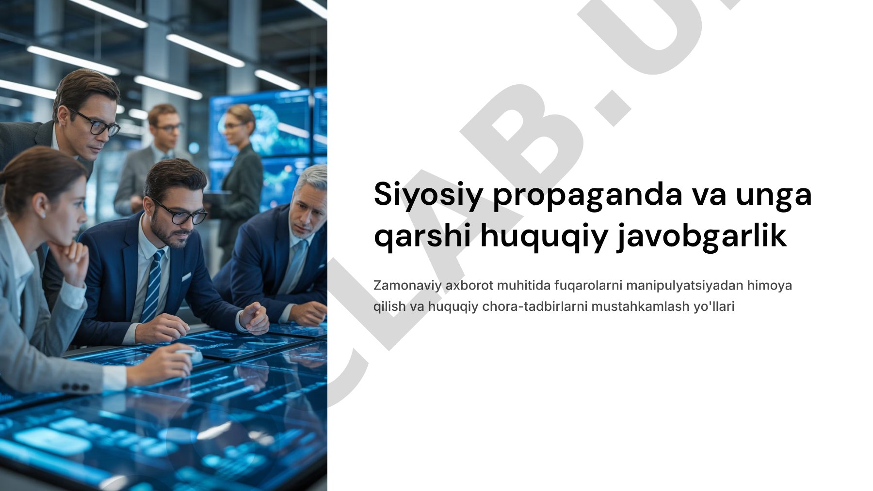 Siyosiy propaganda va unga qarshi huquqiy javobgarlik