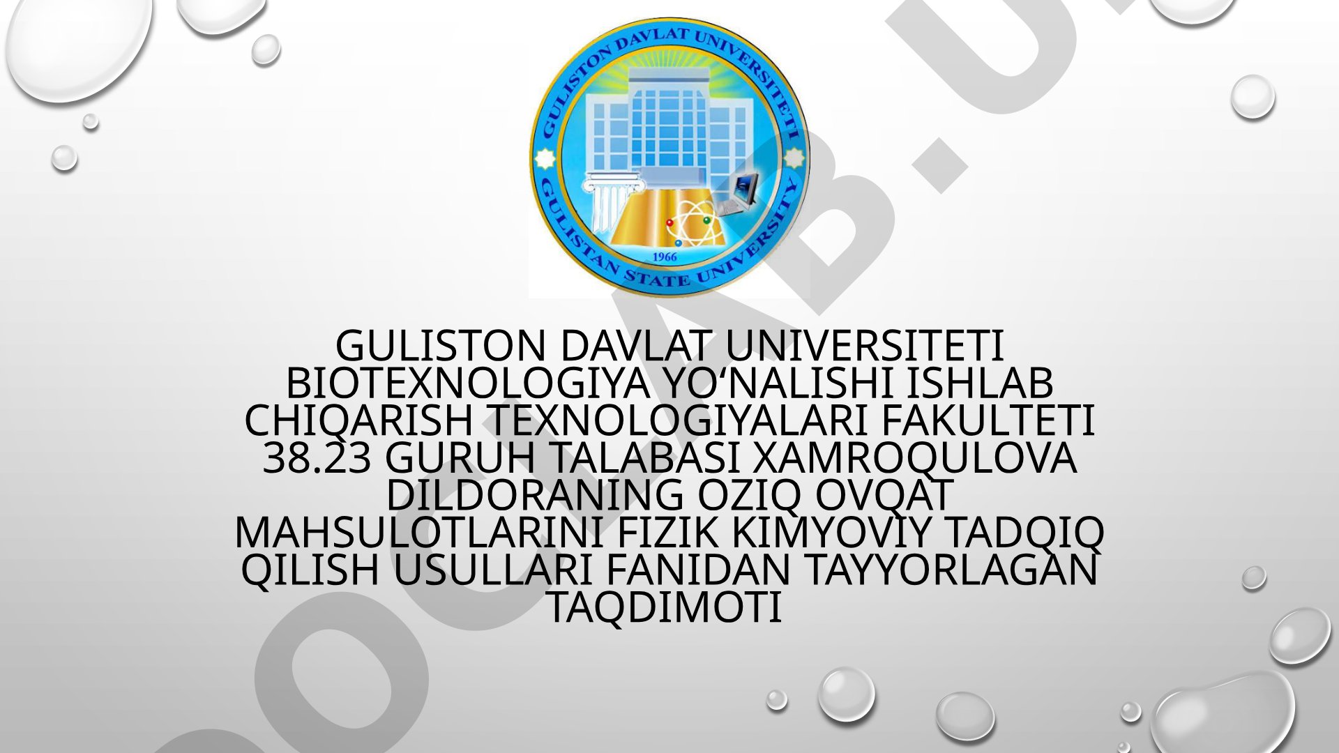 Un zavodlarida zamonaviy tahlil usullari