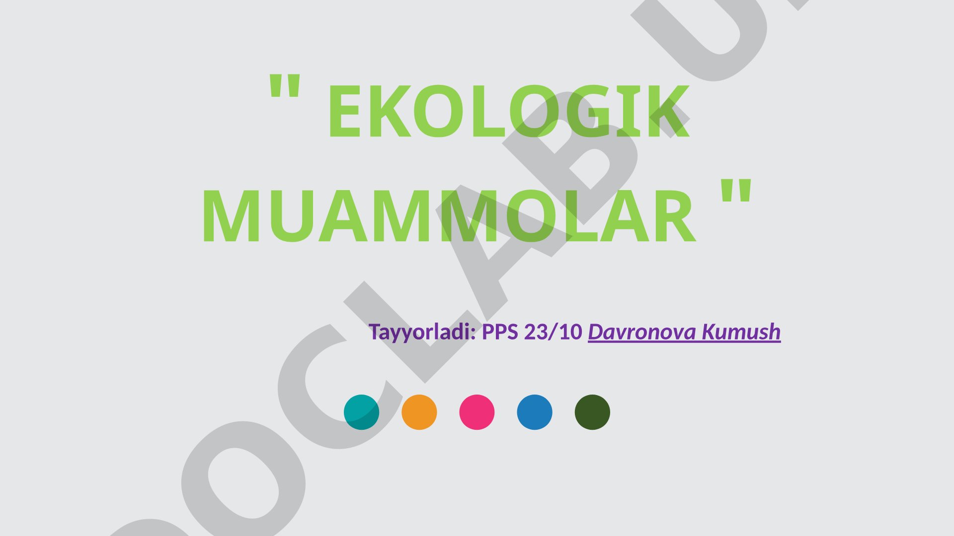Chuchuk suv muammosi