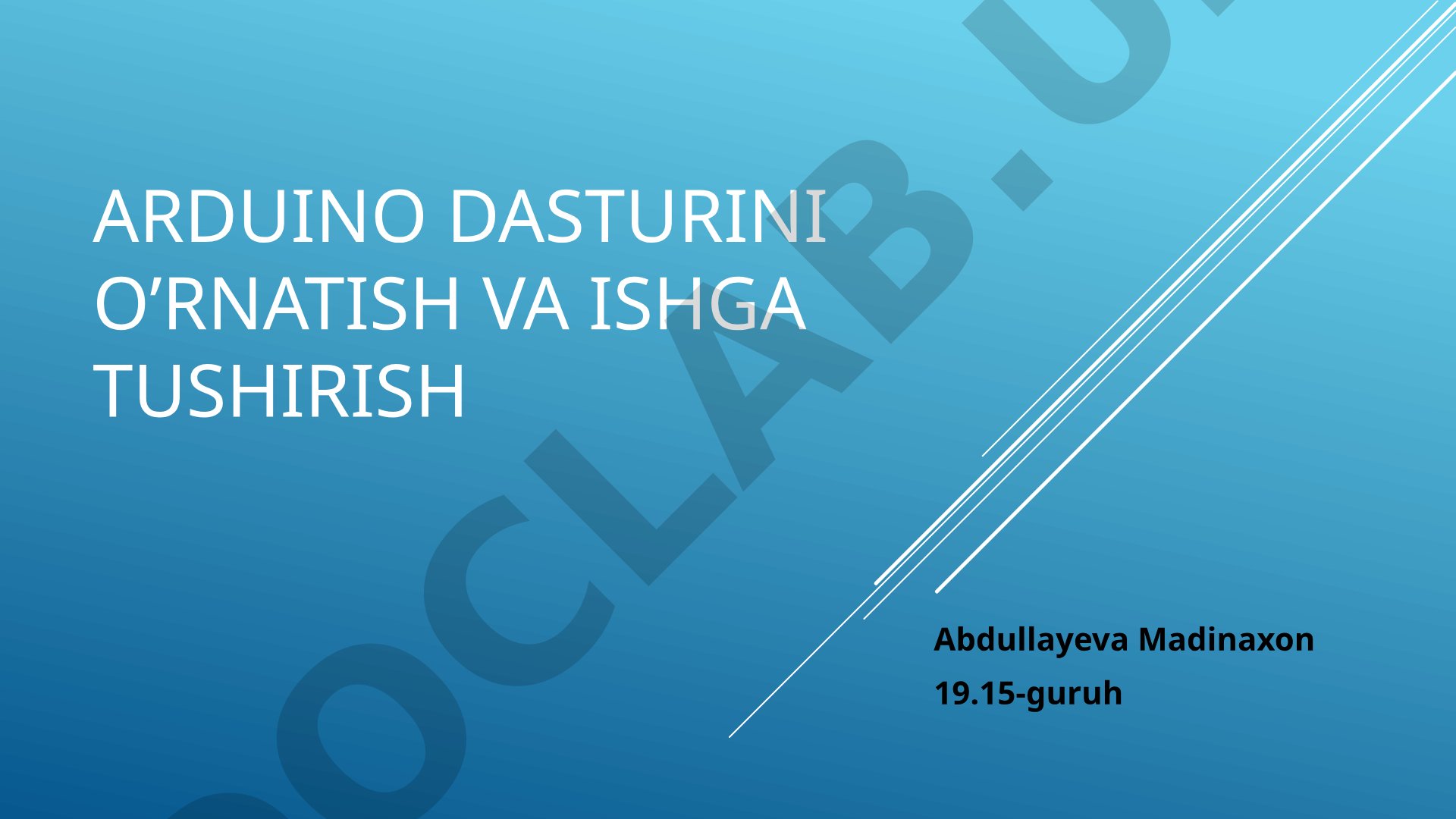 Arduino dasturini o'rnatish va svetafor yasash