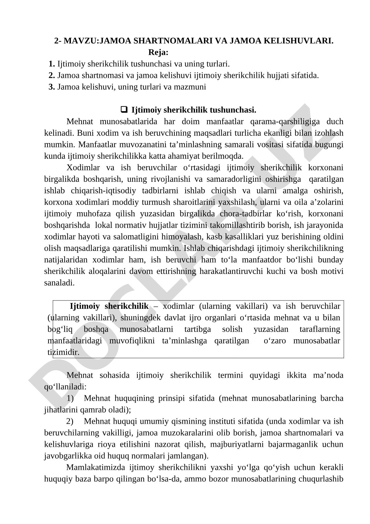 Jamoa shartnomalari va jamoa kelishuvlari