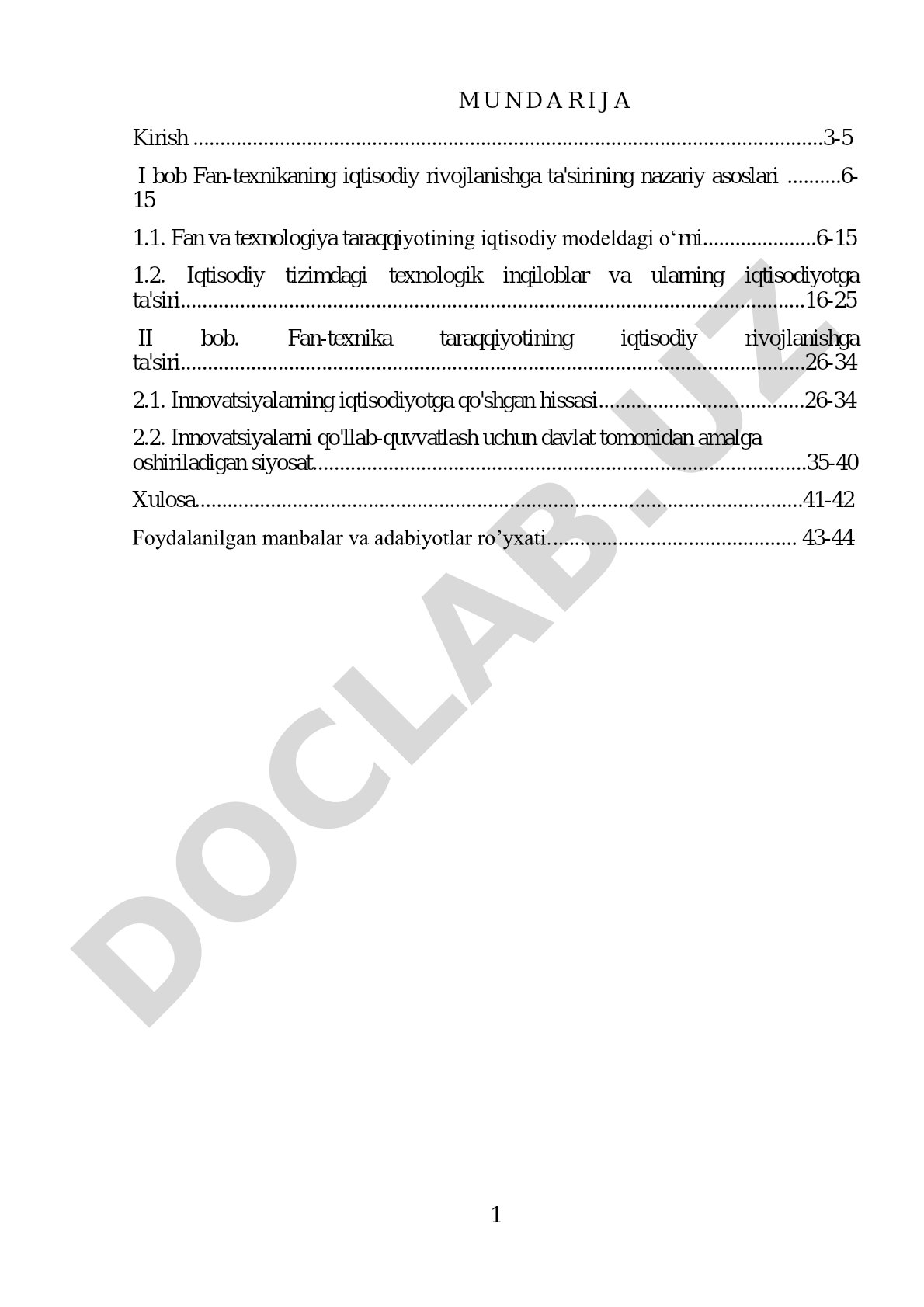Fan-texnikaning iqtisodiy rivojlanishga ta'siri