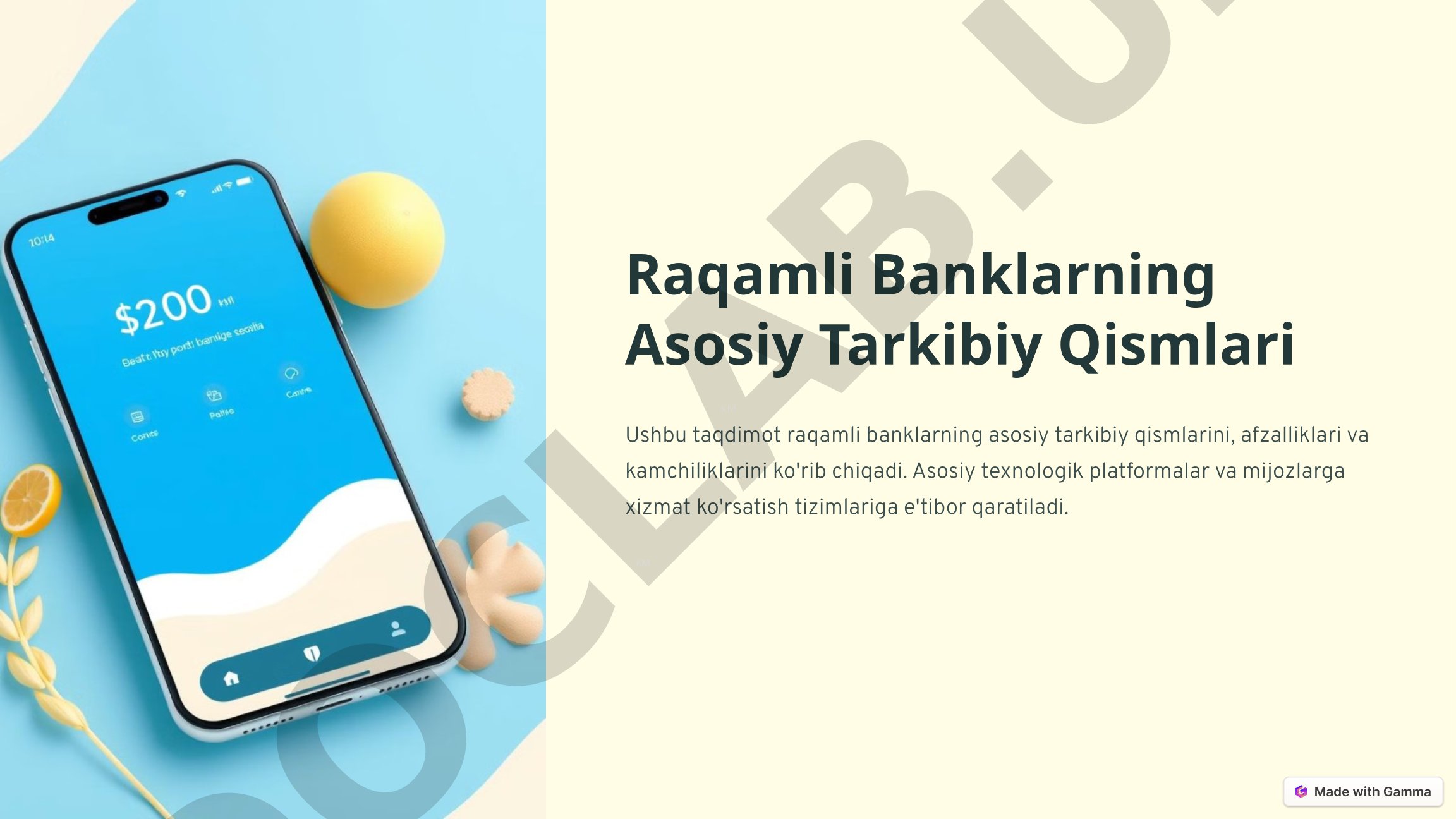 Raqamli Banklarning Asosiy Tarkibiy Qismlari