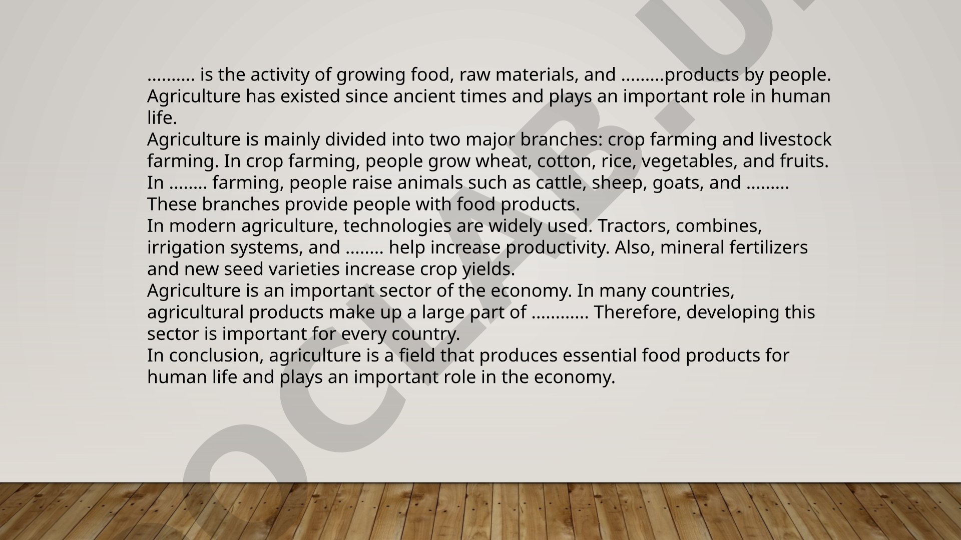 Agriculture: Crop and Livestock Farming and its Economic Importance