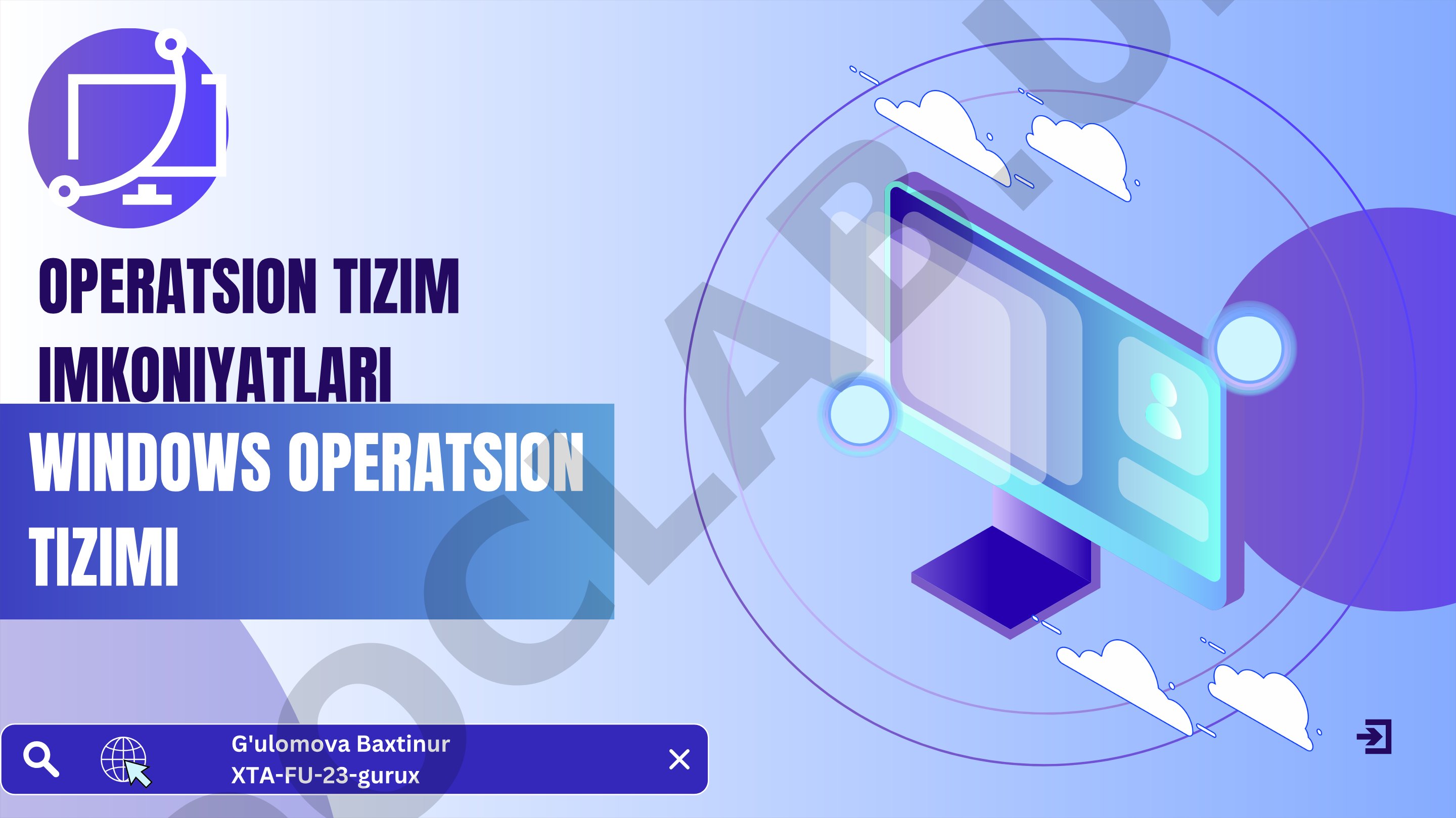 Operatsion tizim imkoniyatlari Windows operatsion tizimi