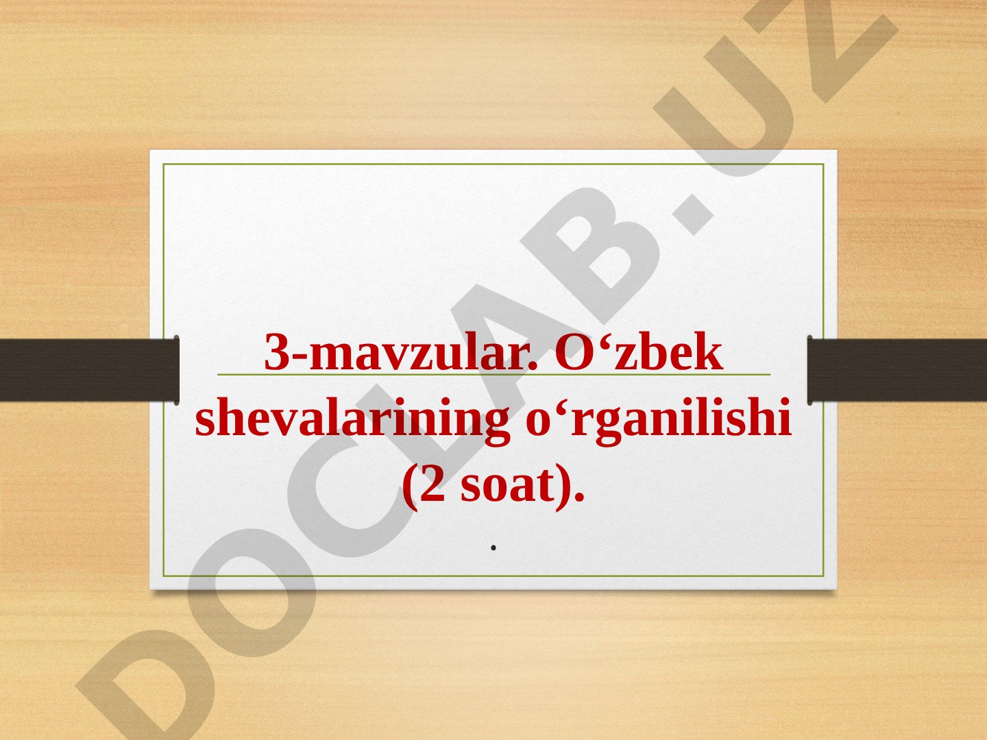 O‘zbek shevalarining o‘rganilishi