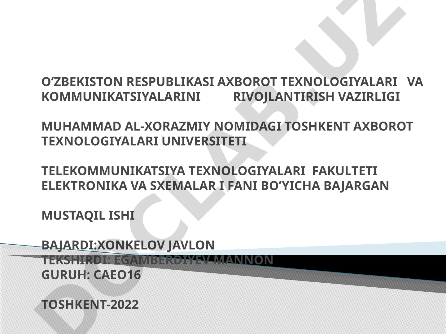 Bipolyar tranzistorlar asosida kuchaytirgichlar