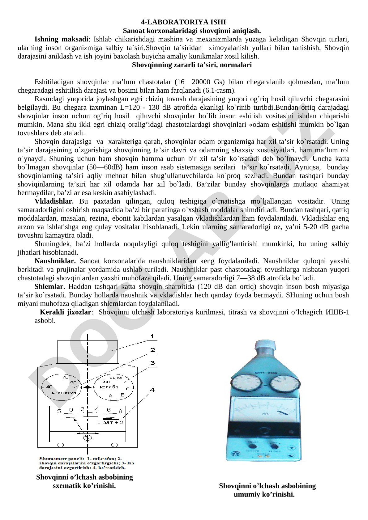 Sanoat korxonalaridagi shovqinni aniqlash
