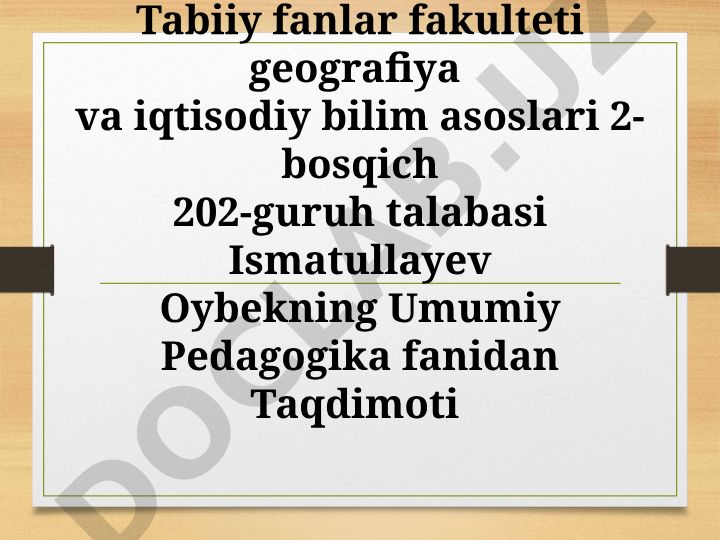 O‘qituvchi faoliyatida pedagogik qobiliyat