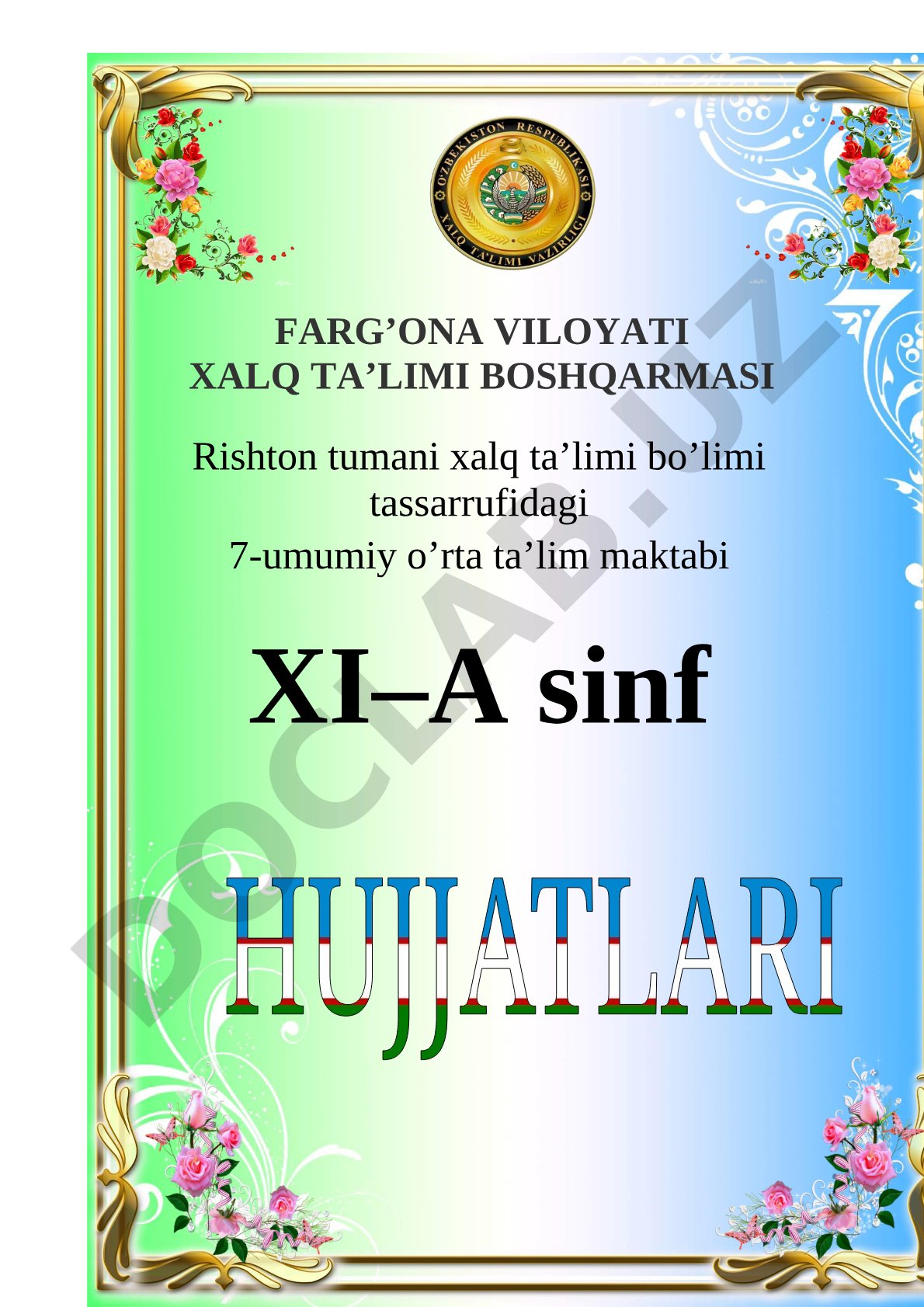 XI-A sinf tarbiyaviy ishlar bo'yicha tushuntirish xati