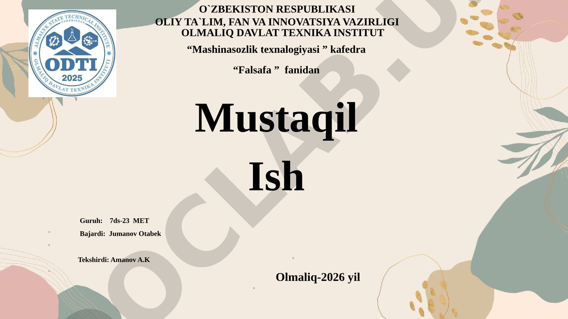 Jamiyat taraqqiyotida tarixning mazmuni yo'nalishlari va konsepsiyalari