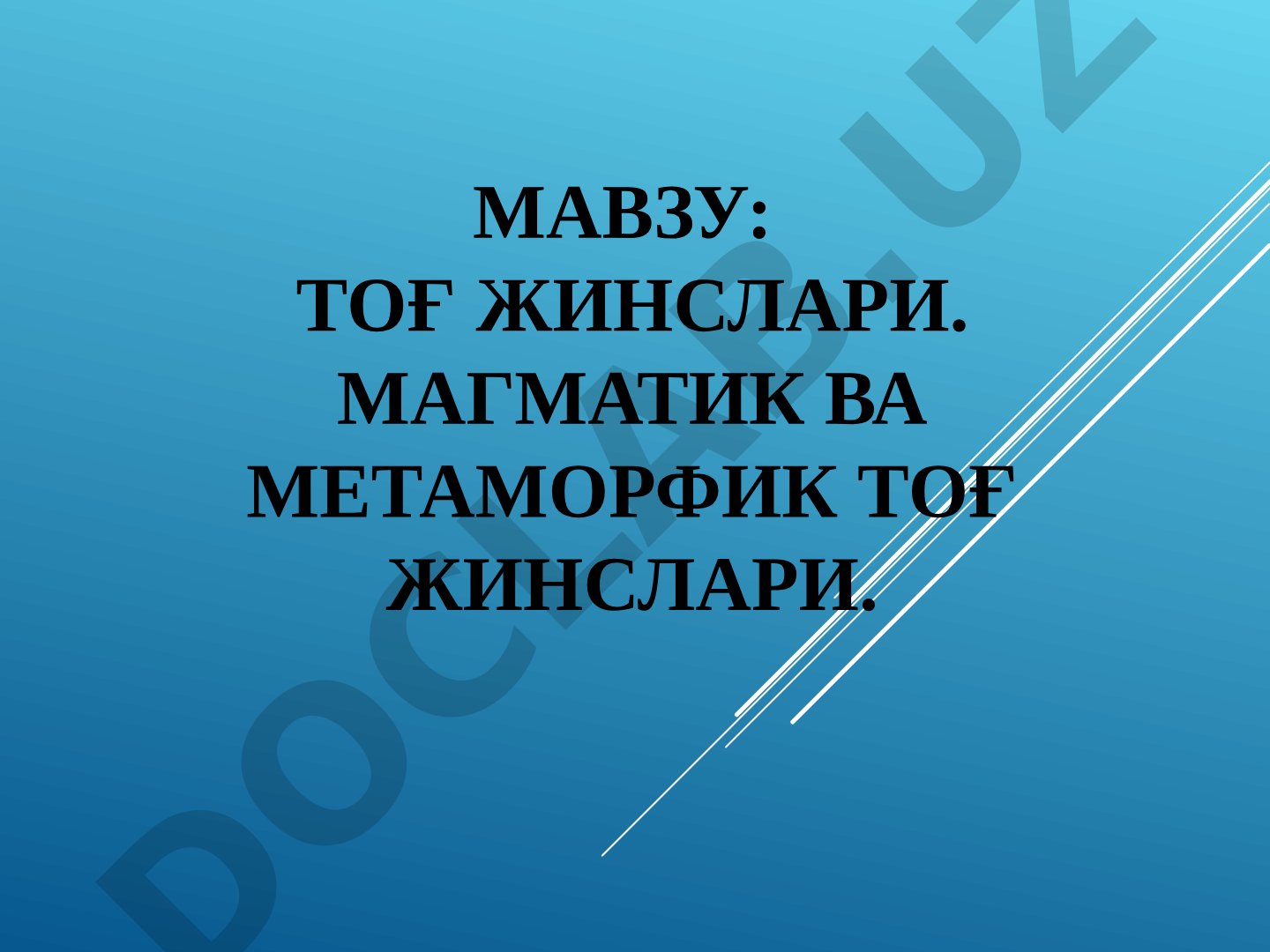 Тоғ жинслари. Магматик ва метаморфик тоғ жинслари
