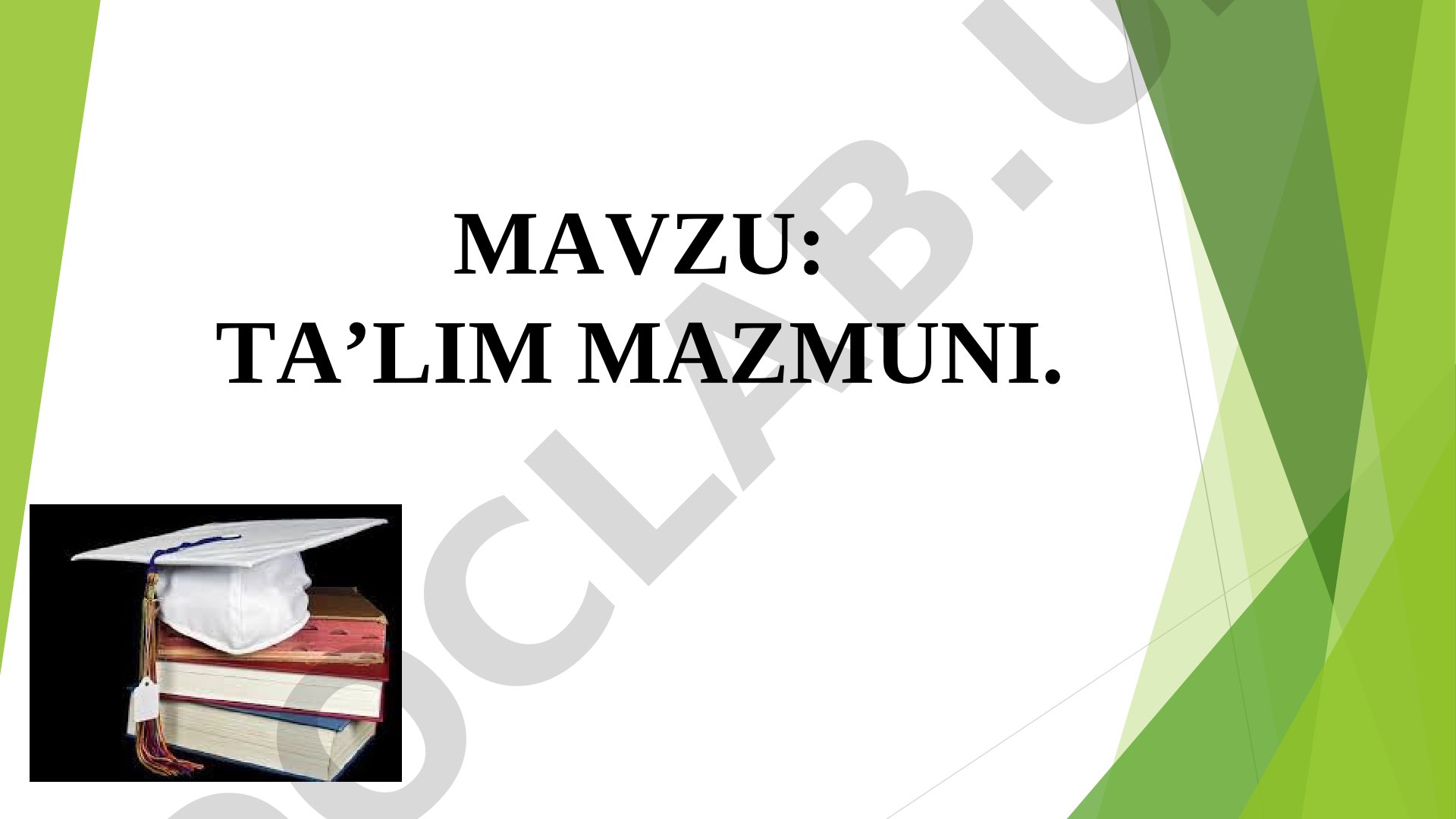 TA’LIM MAZMUNI