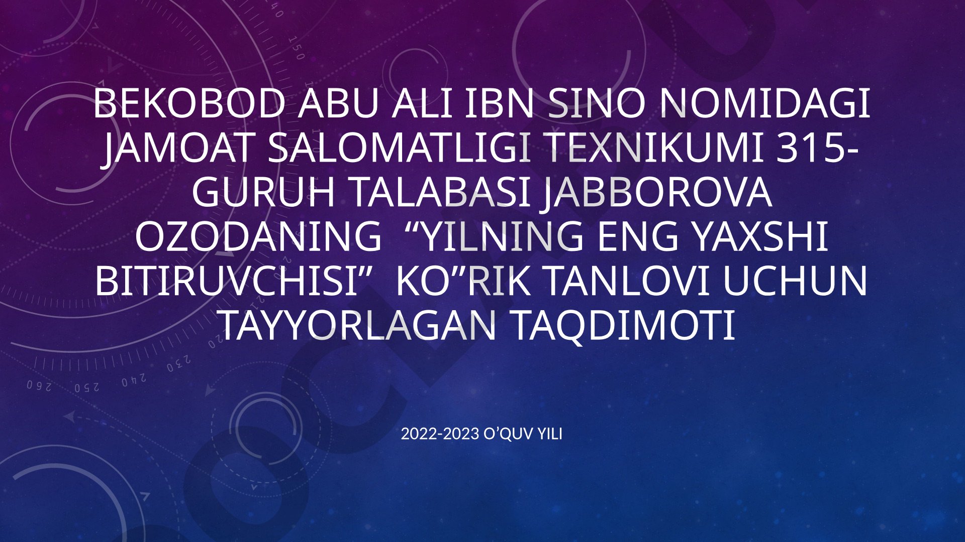 Yilning eng yaxshi bitiruvchisi ko'rik tanlovi
