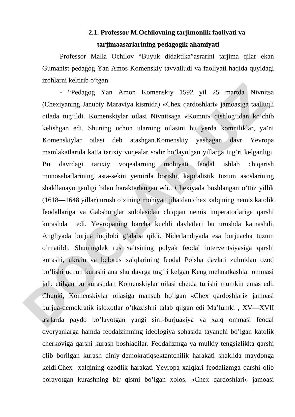 Professor M.Ochilovning tarjimonlik faoliyati va tarjima asarlarining pedagogik ahamiyati