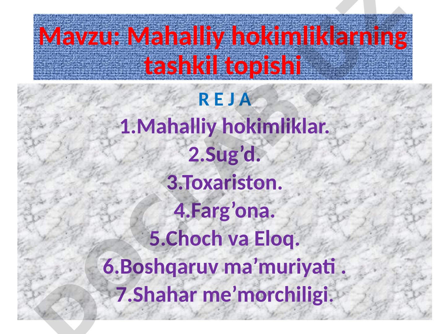 Mahalliy hokimliklarning tashkil topishi