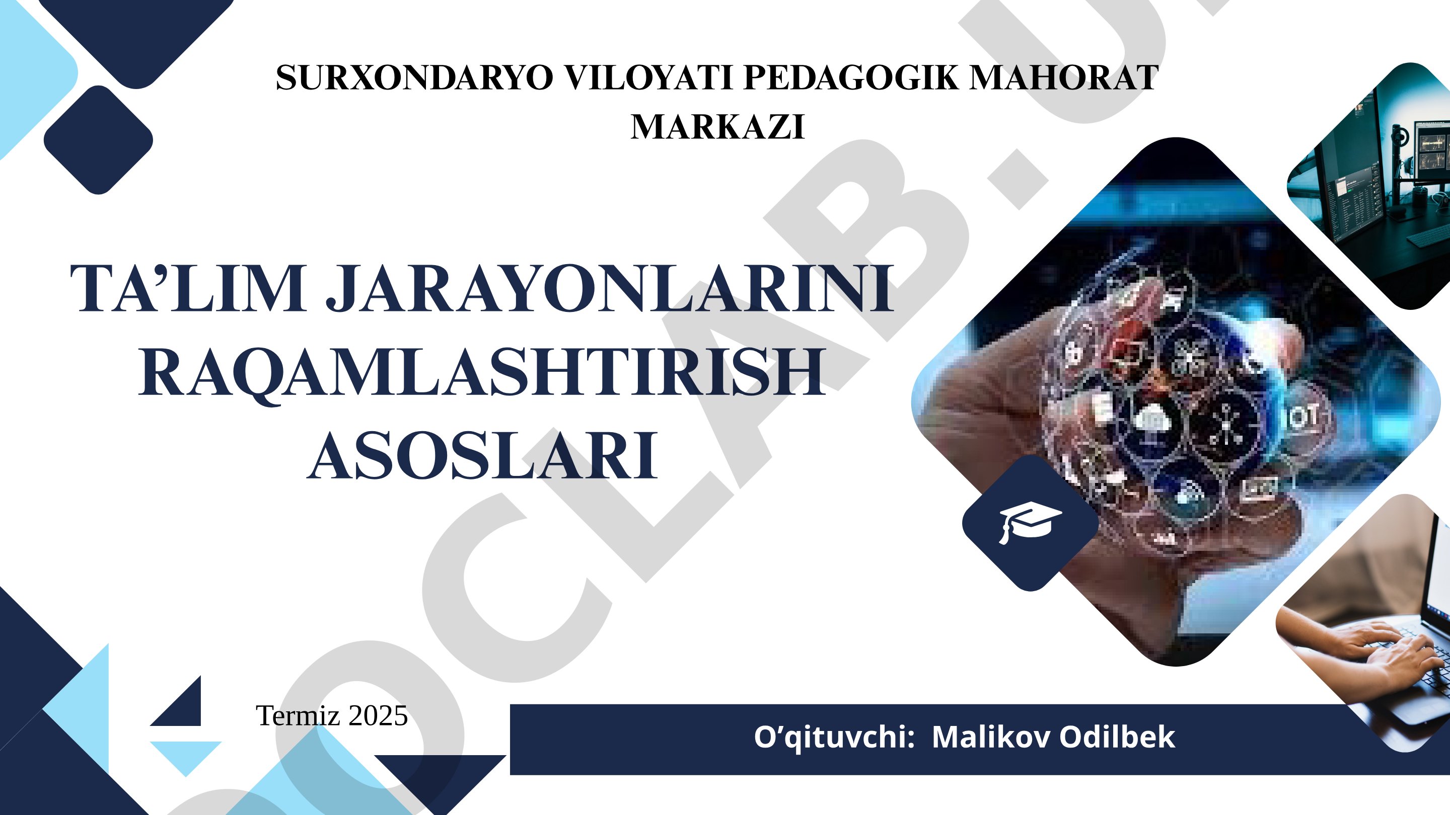 Ta'lim jarayonlarini raqamlashtirish asoslari