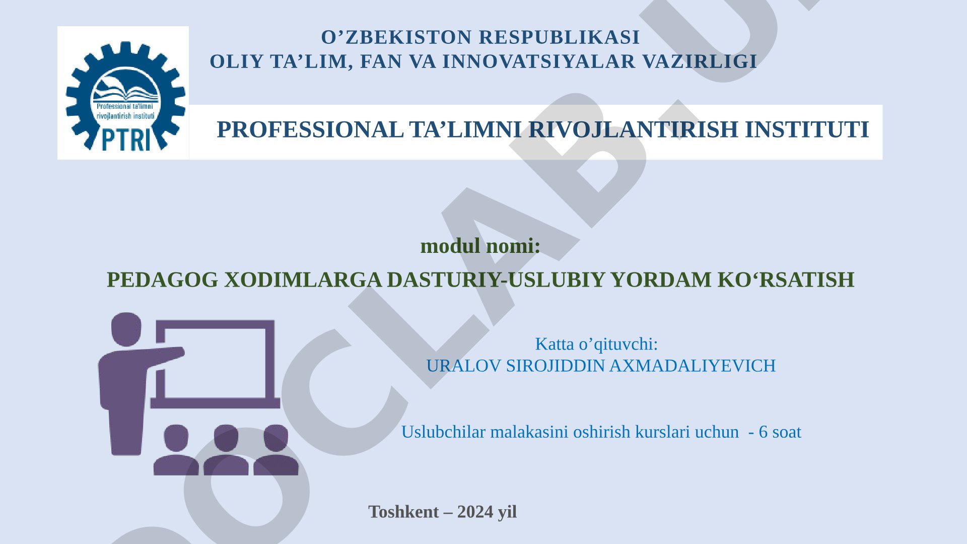 Pedagog kadrlar salohiyati va malaka talablariga muvofiqlik