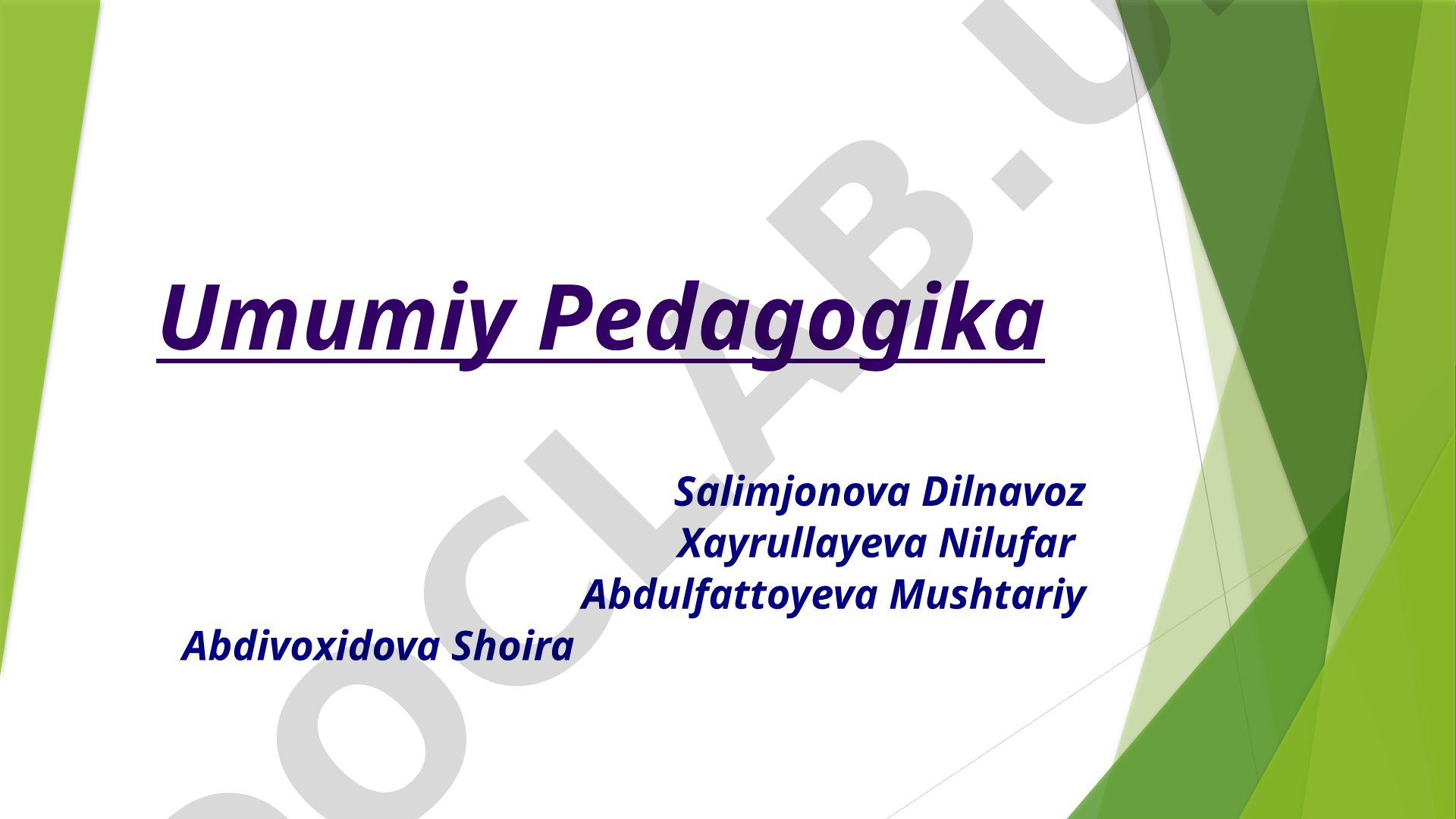 Pedagogik texnologiyaning ilmiy-nazariy asoslari