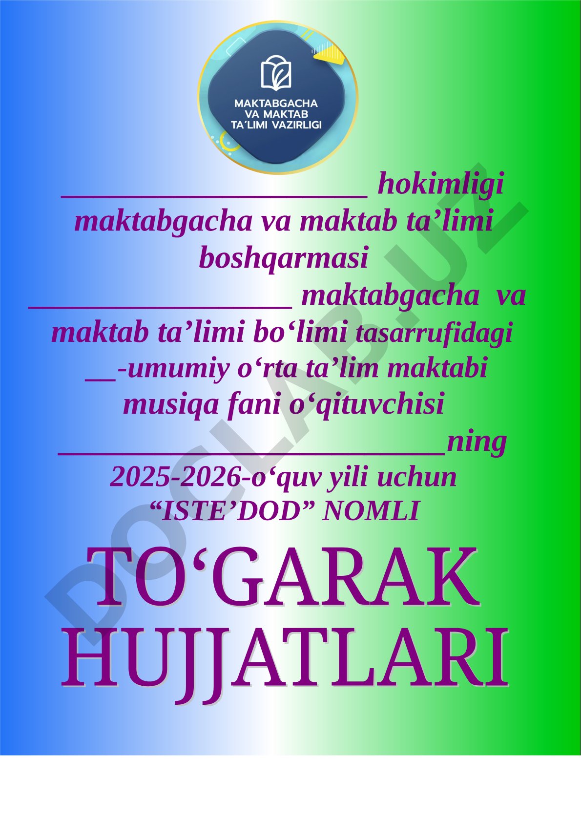 ISTE'DOD to'garagi a'zolari va mashg'ulotlar jadvali