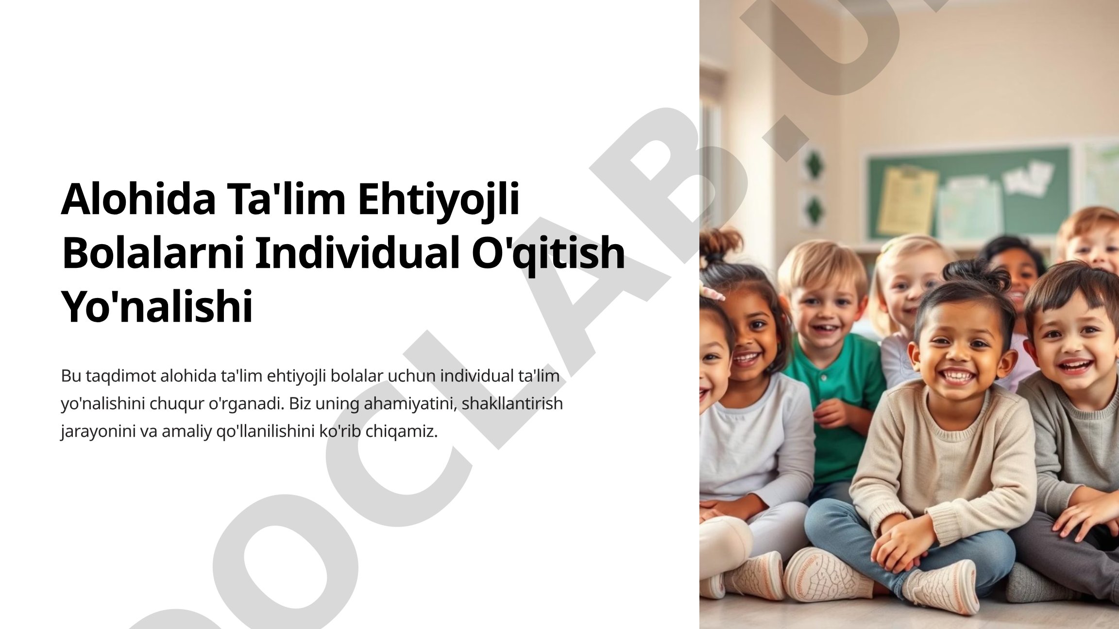 Alohida Ta'lim Ehtiyojli Bolalarni Individual O'qitish Yo'nalishi