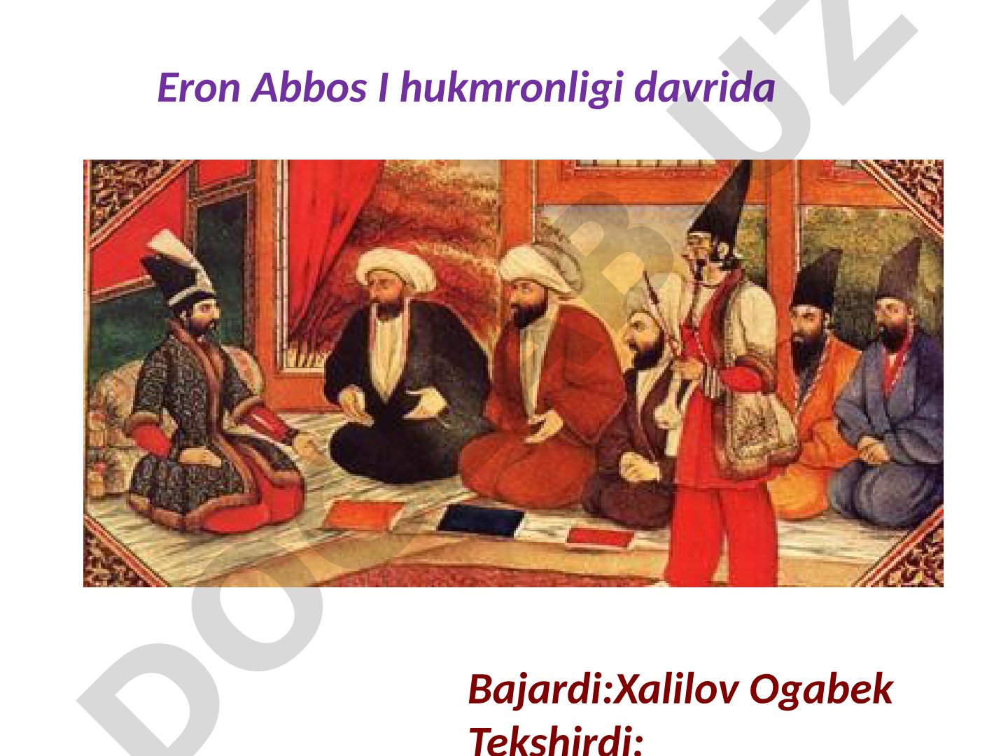 Eron Abbos I hukmronligi davrida