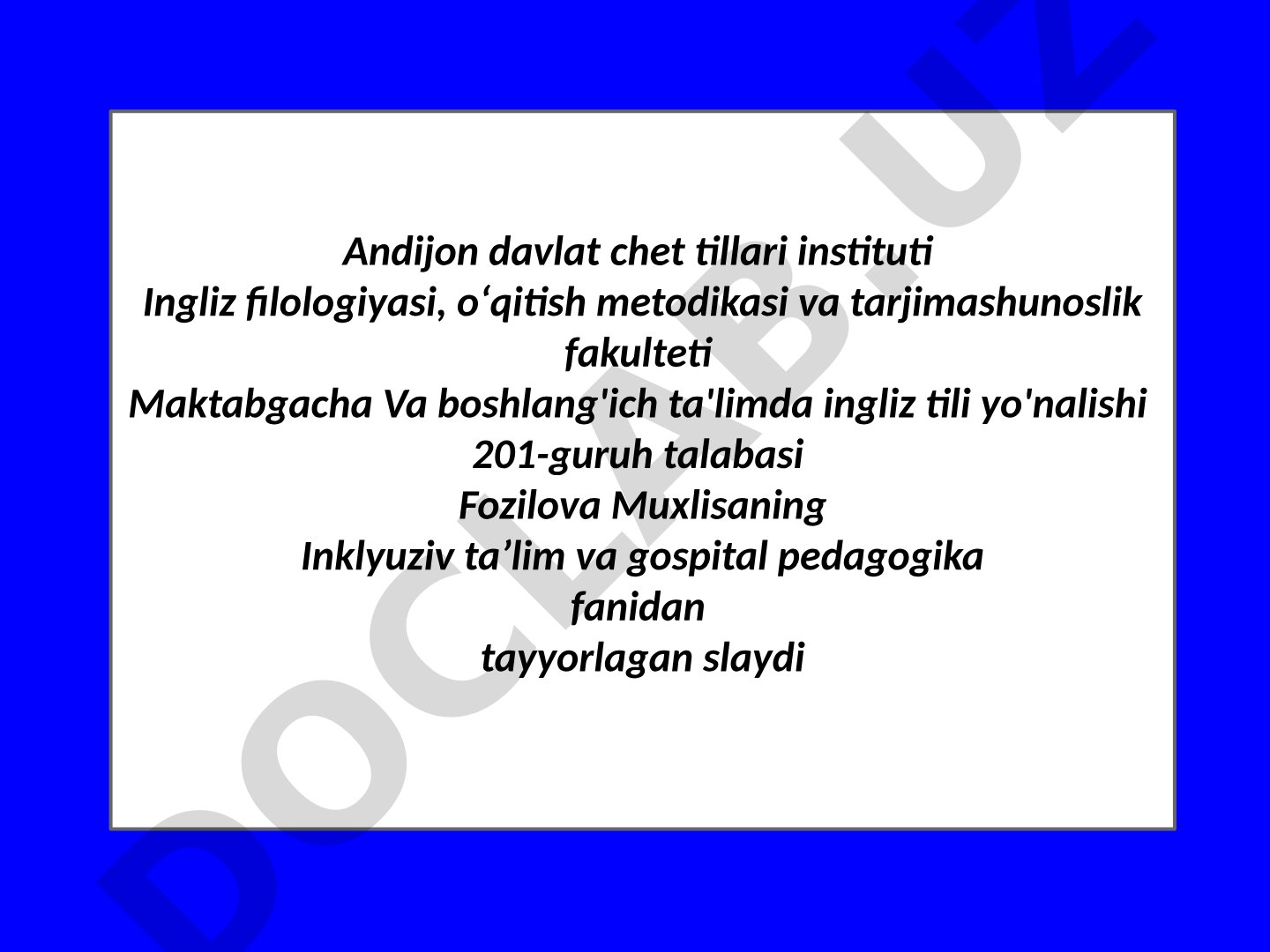 Alohida ta’lim ehtiyojlari bo‘lgan bolalarni o‘qitish uchun inklyuziv ta’lim tizimini tashkil etish