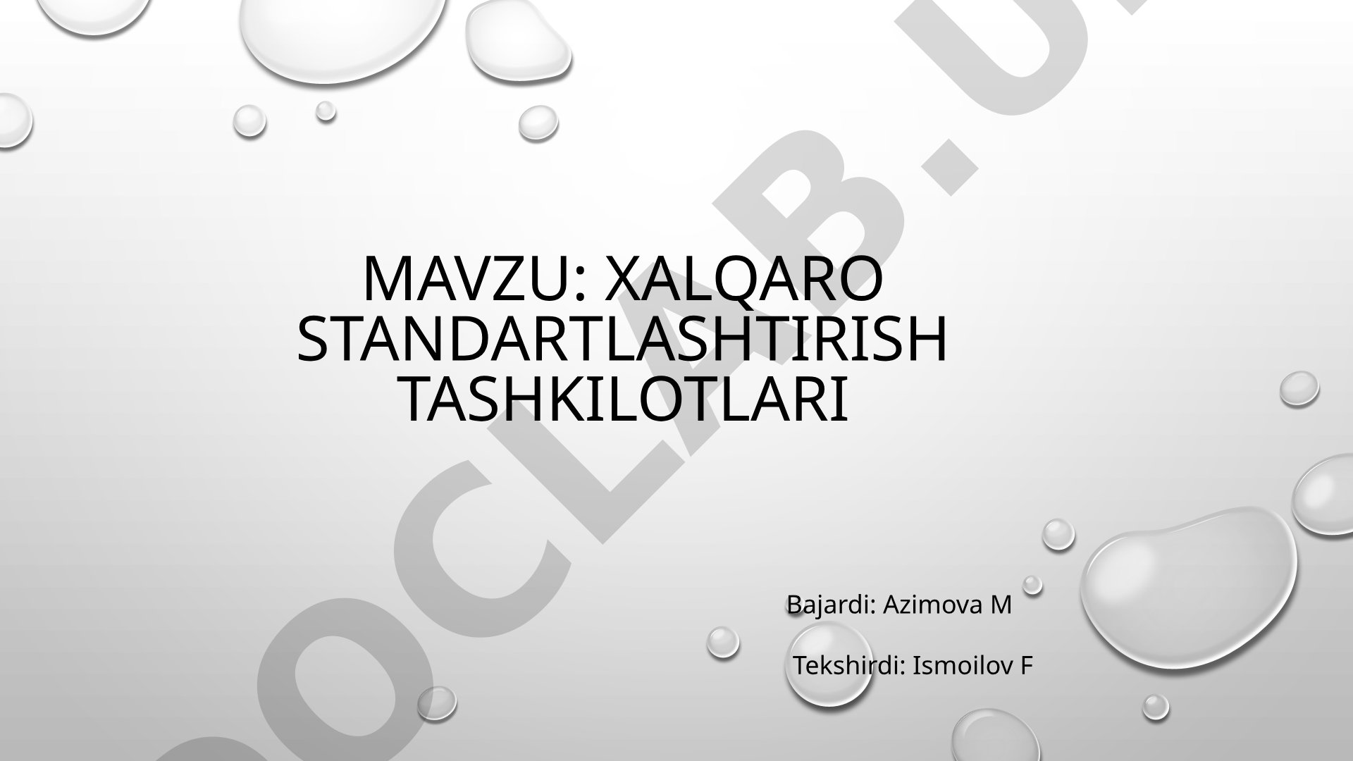 Xalqaro standartlashtirish tashkilotlari